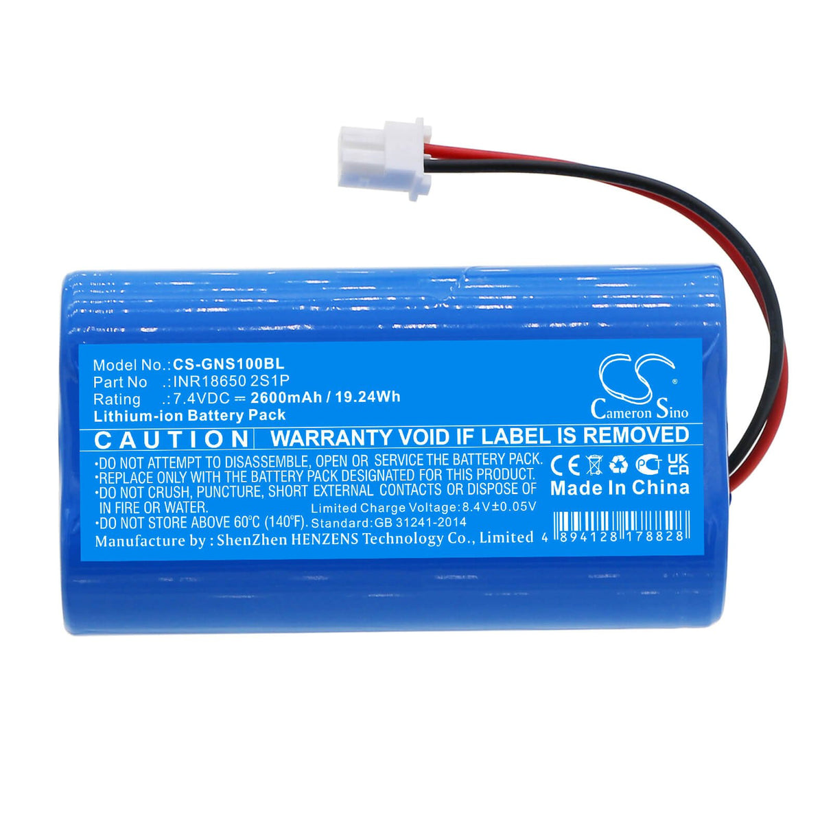 7.4v, Li-ion, 2600mah, Cash Register Battery Fits Geneko Supercash, 19.24wh Cash Register Cameron Sino Technology Limited