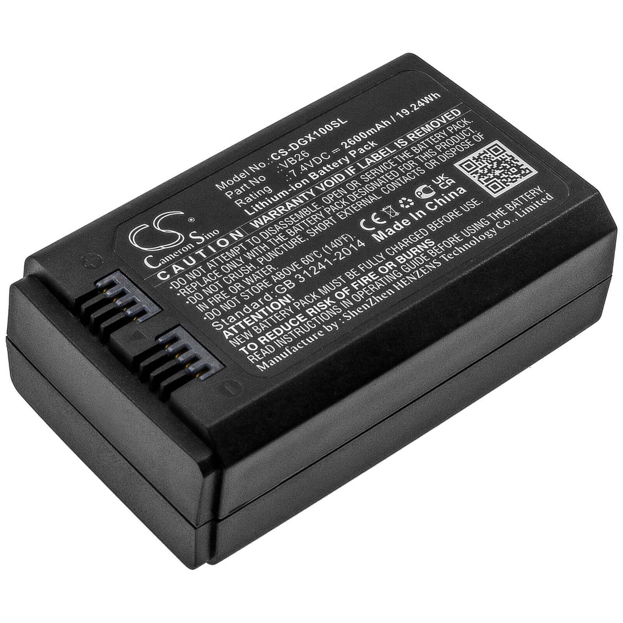 7.4v, Li-ion, 2600mah, Batterie d'éclairage stroboscopique compatible avec Godox, V1, 19.24wh Éclairage stroboscopique Cameron Sino Technology Limited