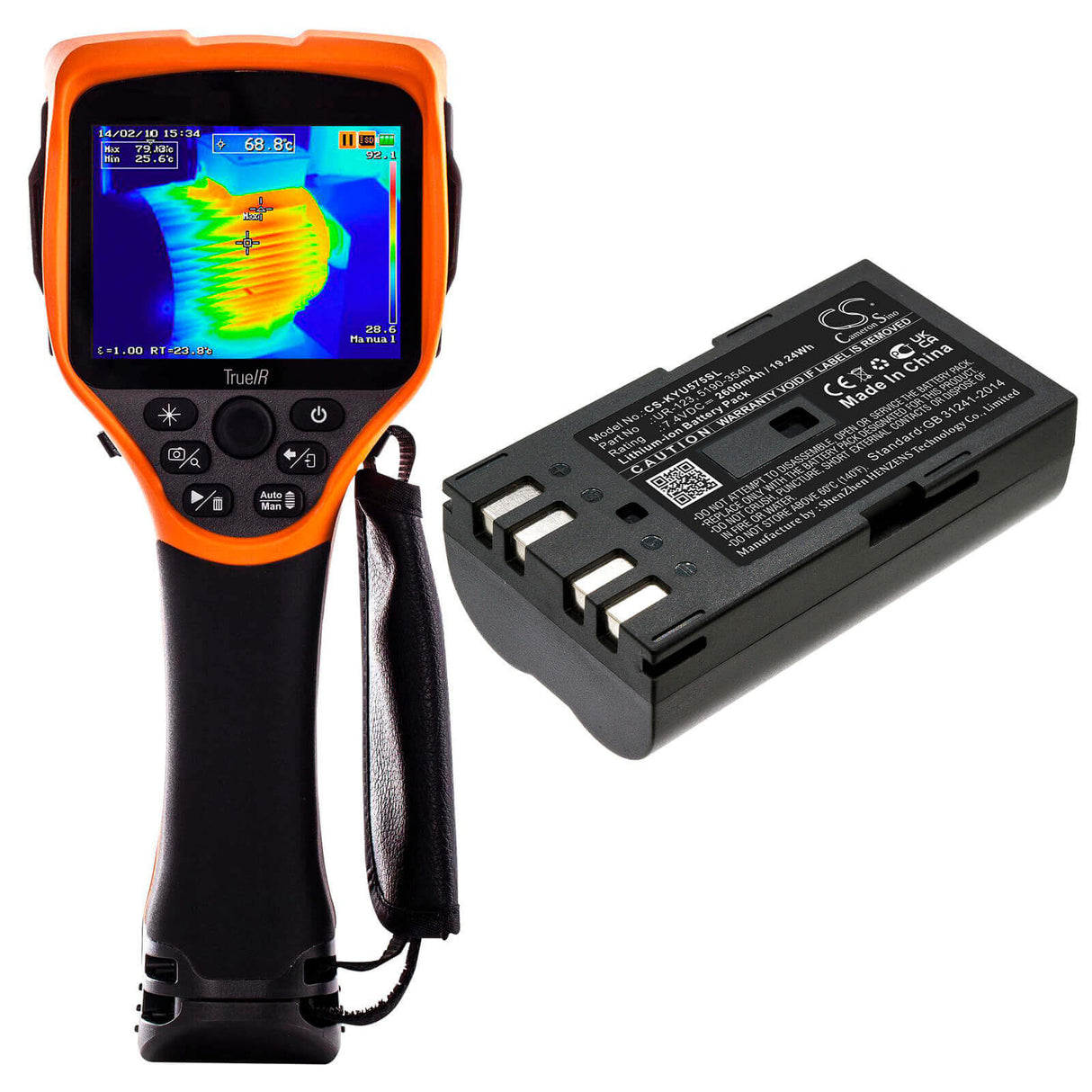 7.4V, Li-ion, 2600mAh, Thermal Camera battery fits Keysight, 5190-3540, U5752a, U5855, 19.24Wh Thermal Camera Cameron Sino Technology Limited