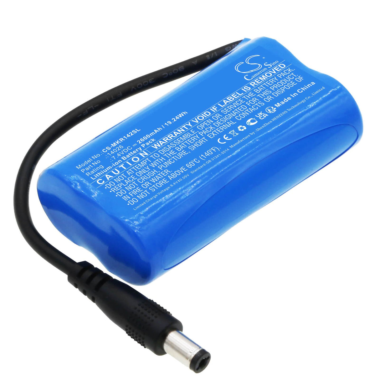 7.4V, Li-ion, 2600mAh, Batterie pour robots programmables compatible avec Makeblock, 14026, Mbot Ranger, Orion, 19.24Wh Robots programmables Cameron Sino Technology Limited