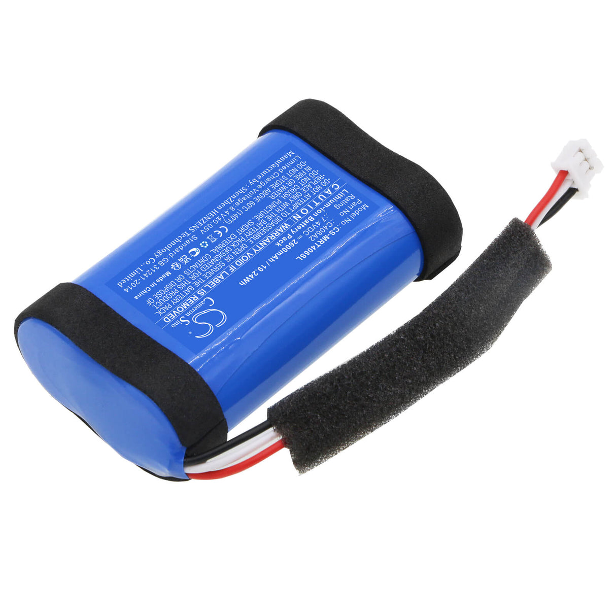 7.4V, Li-ion, 2600mAh, Speaker battery fits Marshall, 1001908, 1005696, 19.24Wh Speaker Cameron Sino Technology Limited