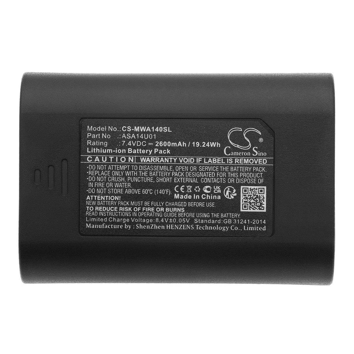 7.4v, Li-ion, 2600mah, Batterie compatible avec vêtements chauffants, Fieldsheer, Gants, 19.24wh Vêtements chauffants Cameron Sino Technology Limited