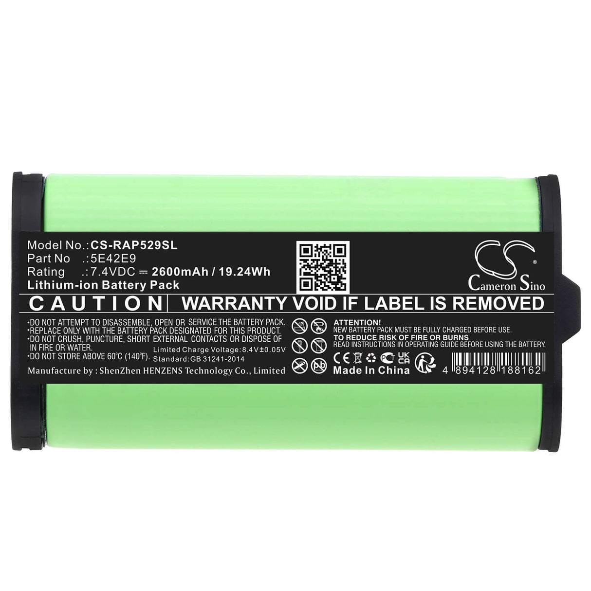 7.4v, Li-ion, 2600mah, Alarm Battery Fits Ring, Alarm Home Base Pro Station, 19.24wh Alarm System Cameron Sino Technology Limited