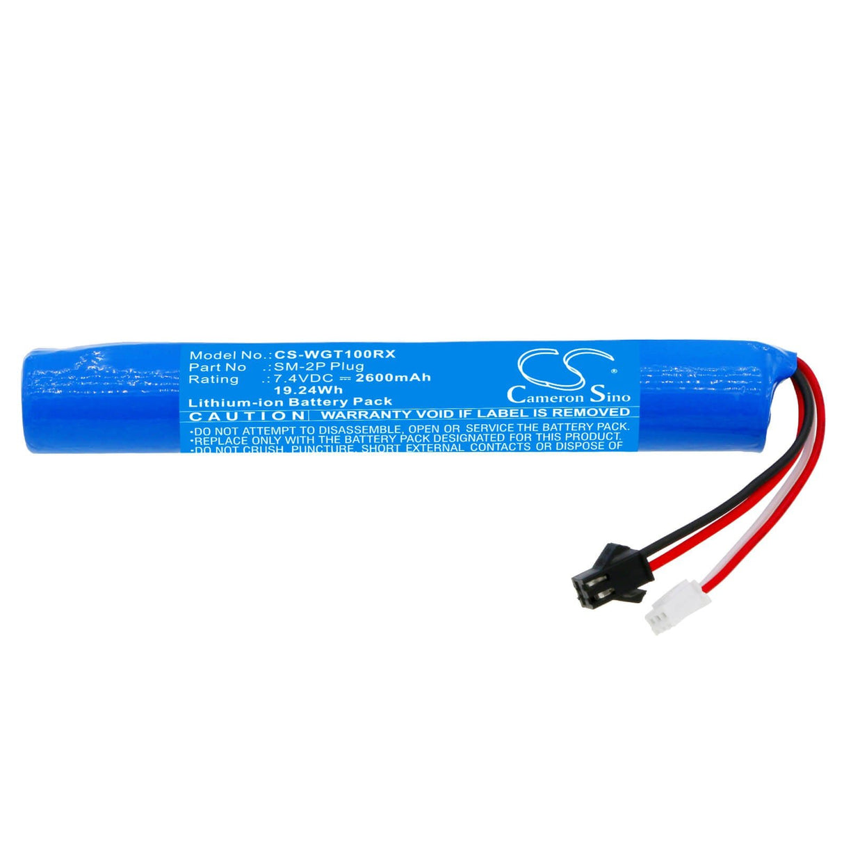 7,4V, Li-ion, 2600mAh, Batterie de pistolet à eau compatible avec Stadie, prise 7,4v Sm-2p, jouets de pistolet à eau, 19,24Wh Pistolet à eau Cameron Sino Technology Limited