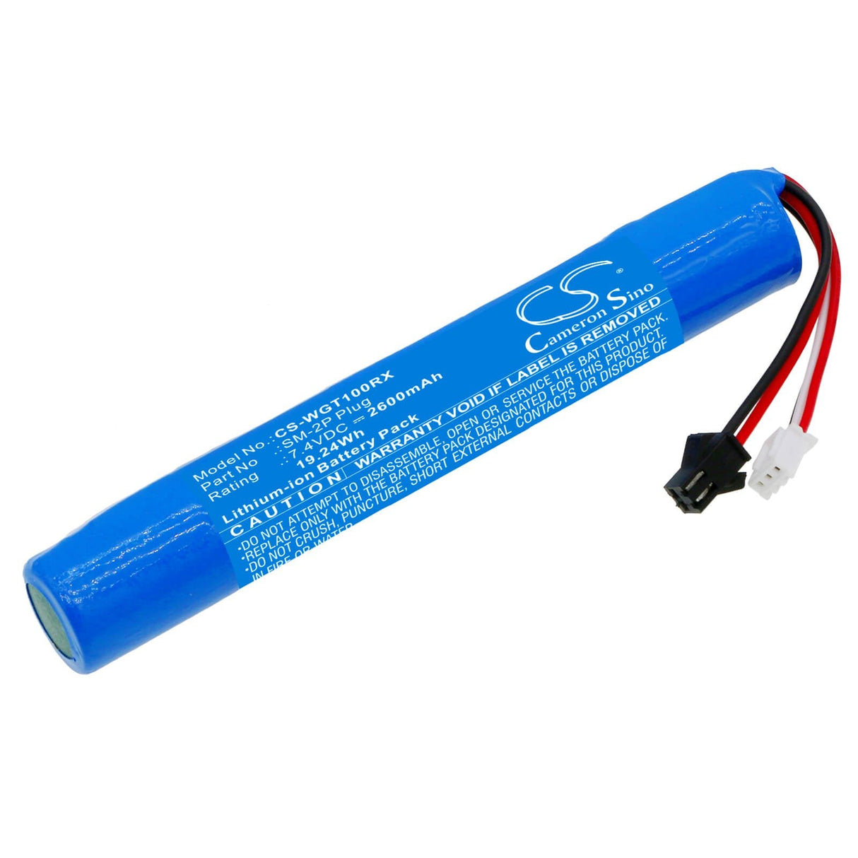 7,4V, Li-ion, 2600mAh, Batterie de pistolet à eau compatible avec Stadie, prise 7,4v Sm-2p, jouets de pistolet à eau, 19,24Wh Pistolet à eau Cameron Sino Technology Limited