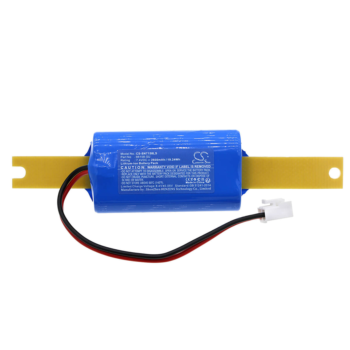 7.4V, Li-ion, 2600mAh, batterie d'éclairage d'urgence compatible avec Sunlite, 88158-su, 88158-su, Led Fix Bb213 et Strip, 19.24Wh Éclairage d'urgence Cameron Sino Technology Limited