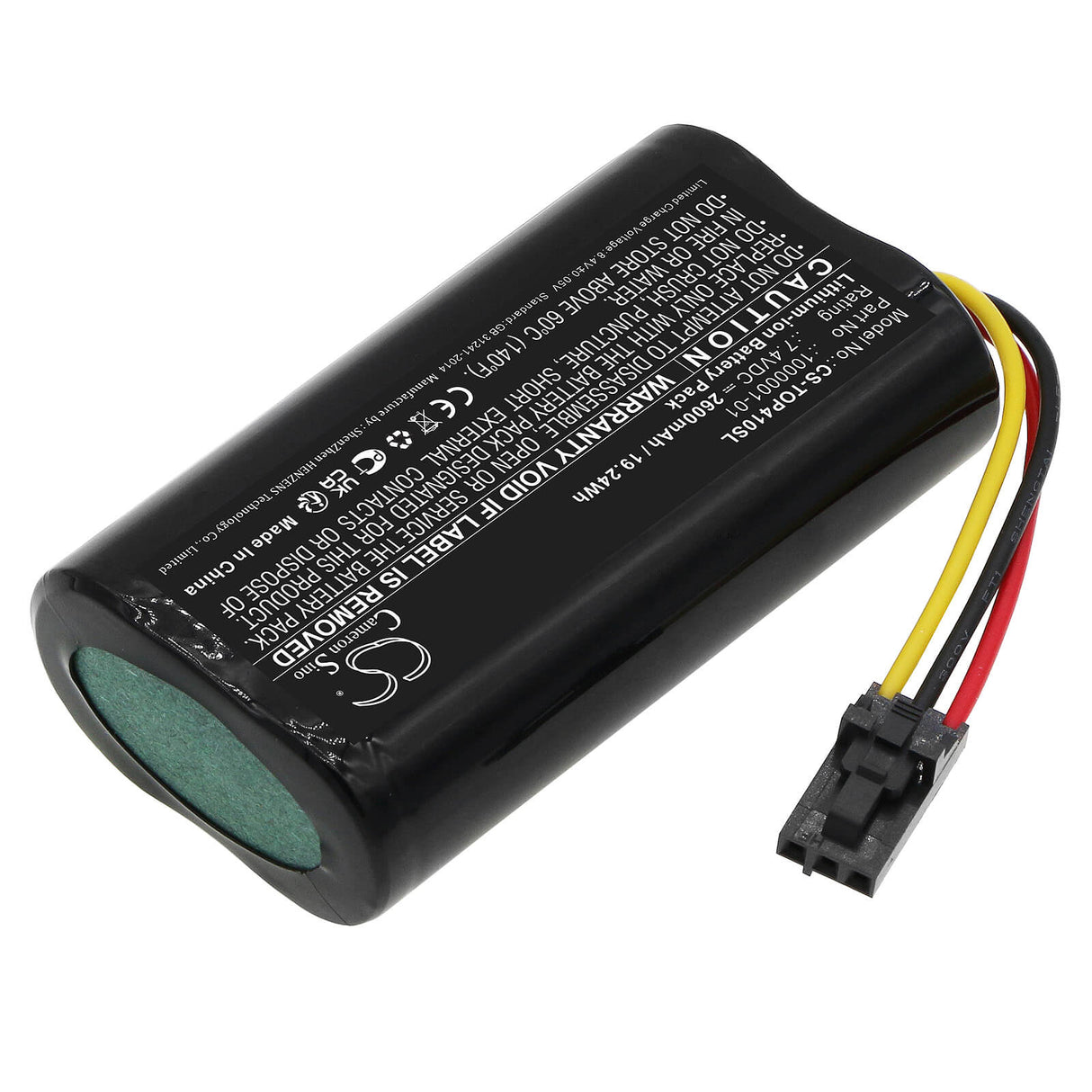 7.4V, Li-ion, 2600mAh, Batterie d'équipement compatible avec Topcon, 1000001-01, Hiper GPS SR, Sr Gps, 19.24Wh Équipement, Enquête, Test Cameron Sino Technology Limited