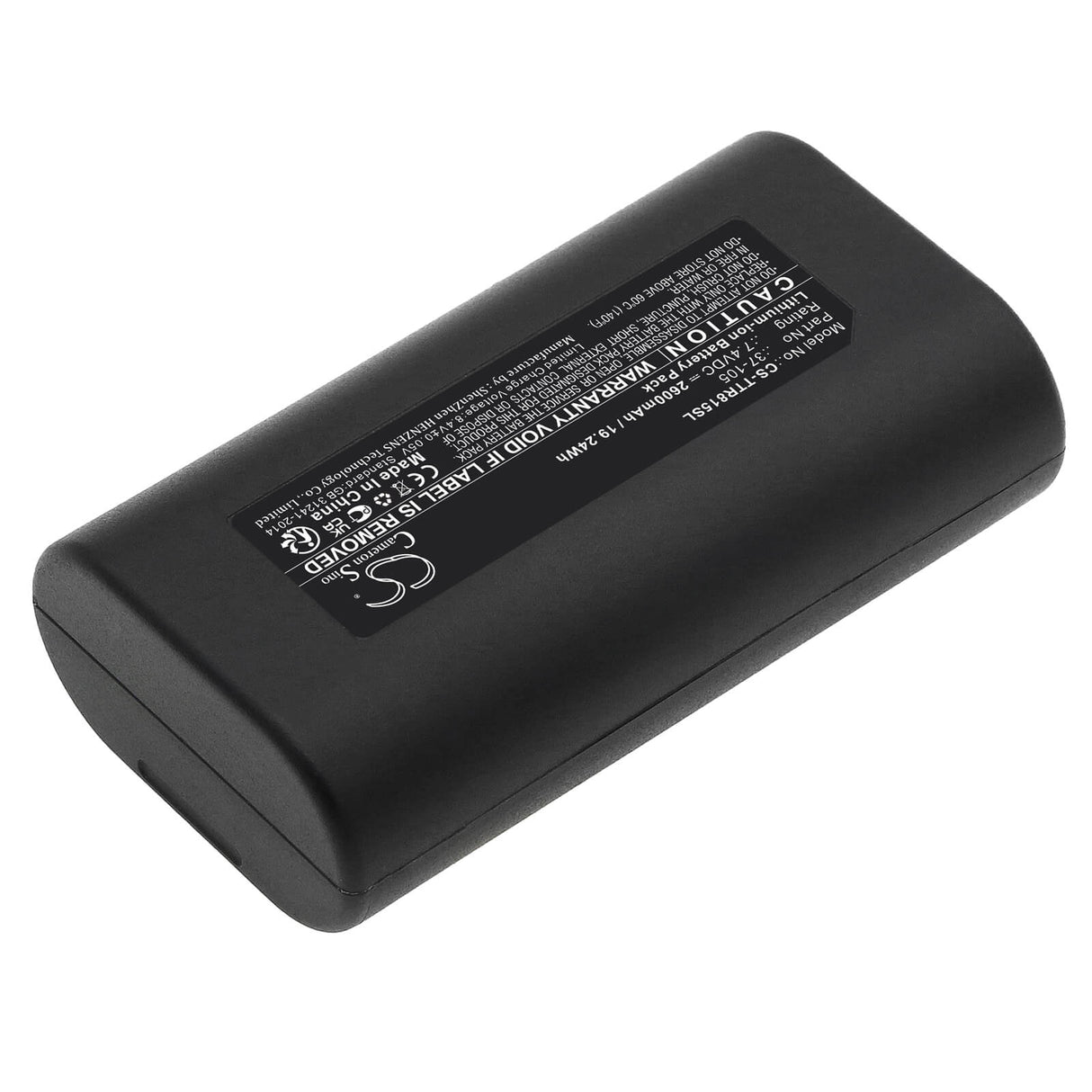 7,4V, Li-ion, 2600mAh, Batterie d'équipement compatible avec Triplett, 37-105, 8150, Camview Ip Pro 5” Testeur de caméra, 19,24Wh Équipement, Enquête, Test Cameron Sino Technology Limited
