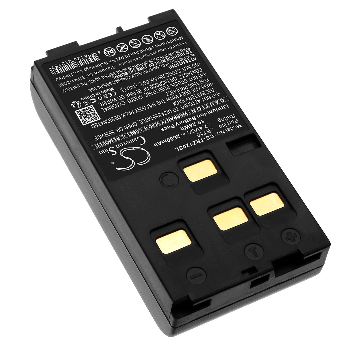 7.4V, Li-ion, 2600mAh, Equipment, Survey, Test battery fits Hi-target, Zts-120, Zts-120 Total Station, 19.24Wh Equipment, Survey, Test Cameron Sino Technology Limited