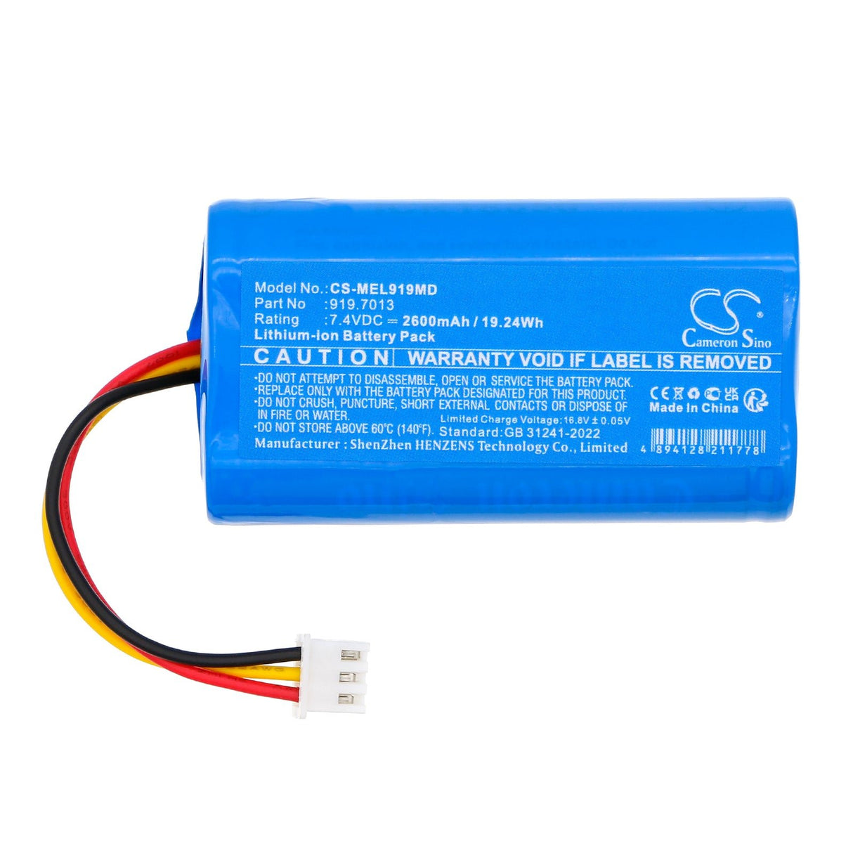 7.4V, Li-ion, 2600mAh, Batterie médicale compatible avec Medela, Sonata, 19.24Wh Medical Cameron Sino Technology Limited (Médical)