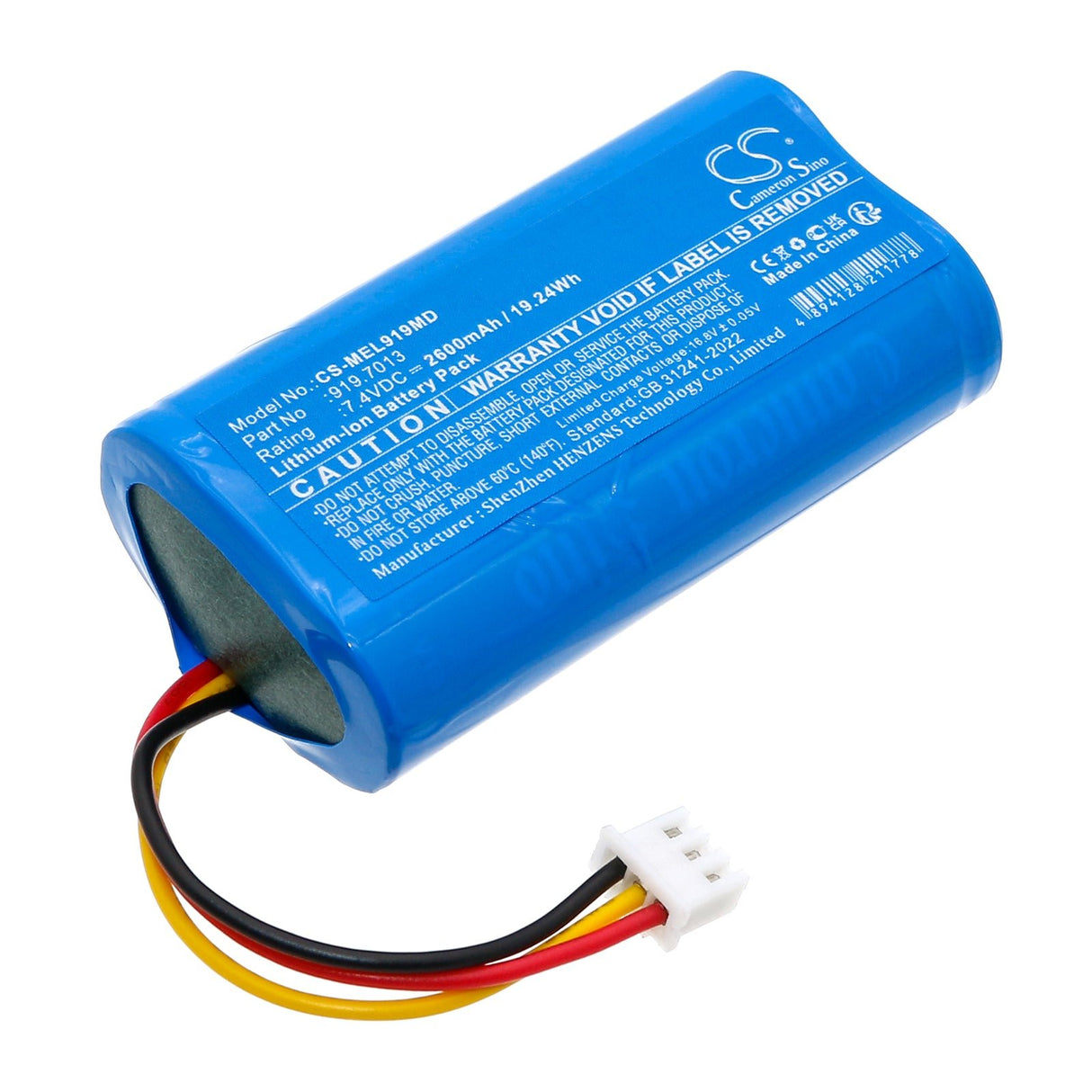 7.4V, Li-ion, 2600mAh, Batterie médicale compatible avec Medela, Sonata, 19.24Wh Medical Cameron Sino Technology Limited (Médical)