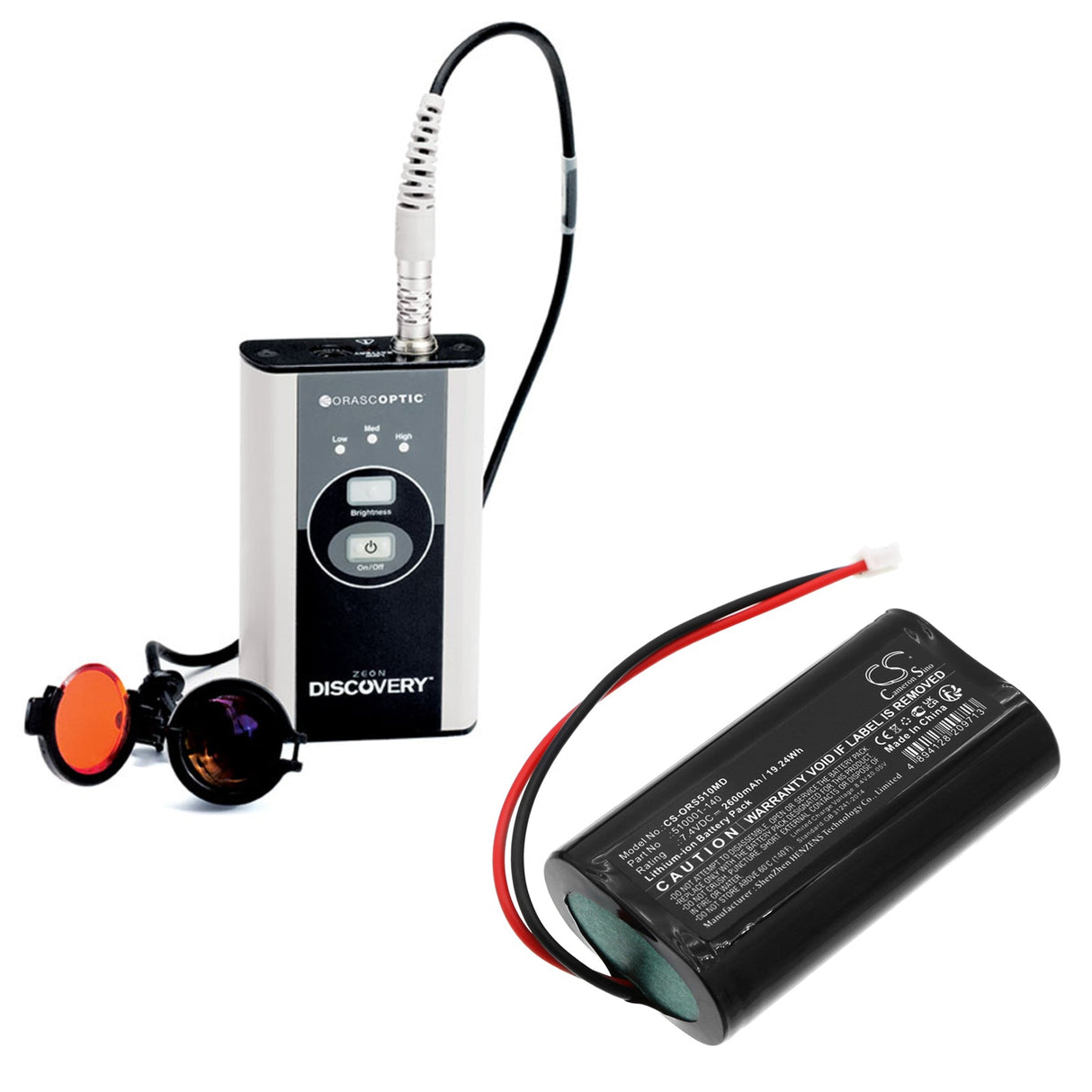7.4V, Li-ion, 2600mAh, Batterie médicale s'adapte à Orascoptic, Zeon Discovery, 19.24Wh Medical Cameron Sino Technology Limited (Médical)