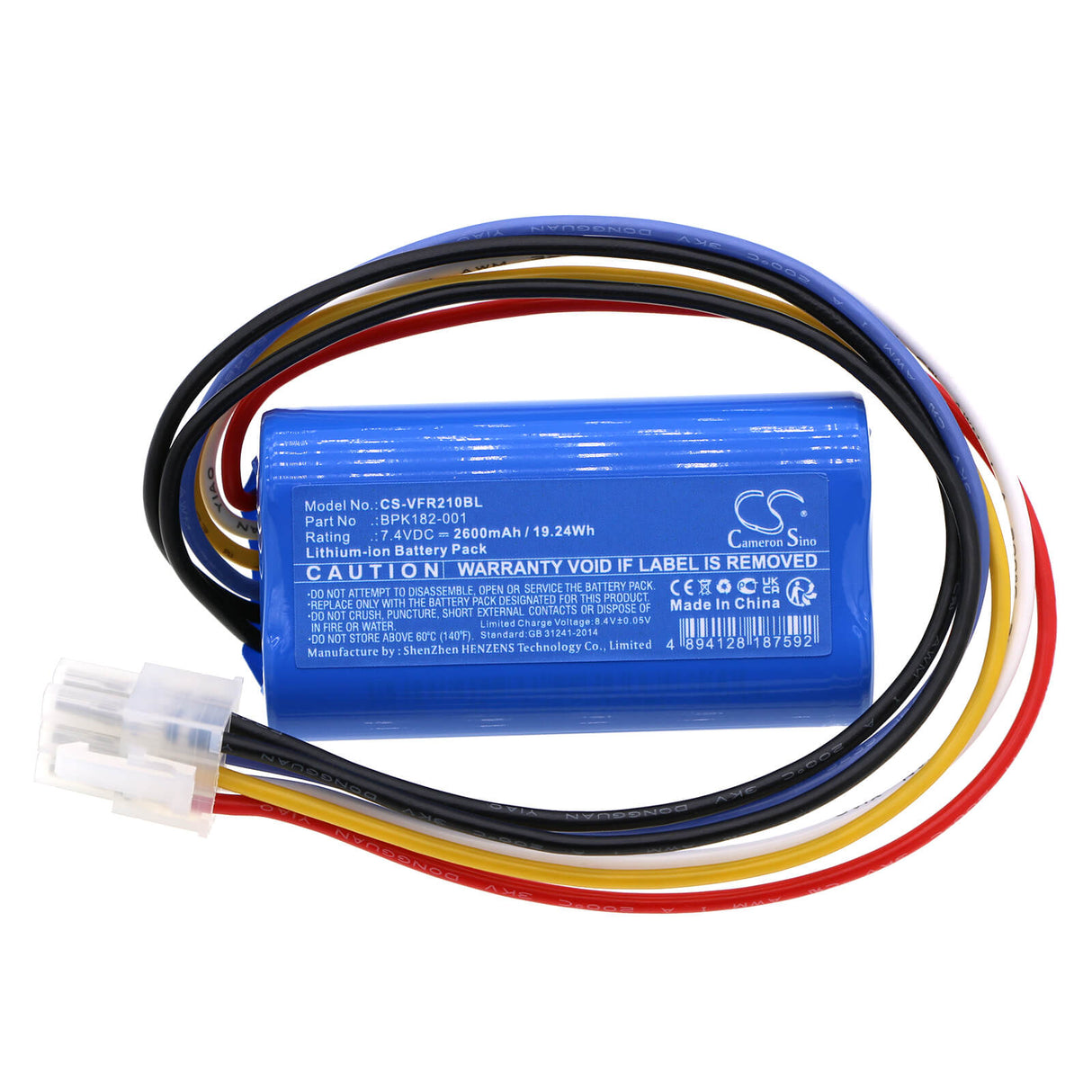 7.4V, Li-ion, 2600mAh, Payment Terminal battery fits Verifone, Bpk182-001, Pca169-001-01, Pca169-404-01-a, 19.24Wh Payment Terminal Cameron Sino Technology Limited