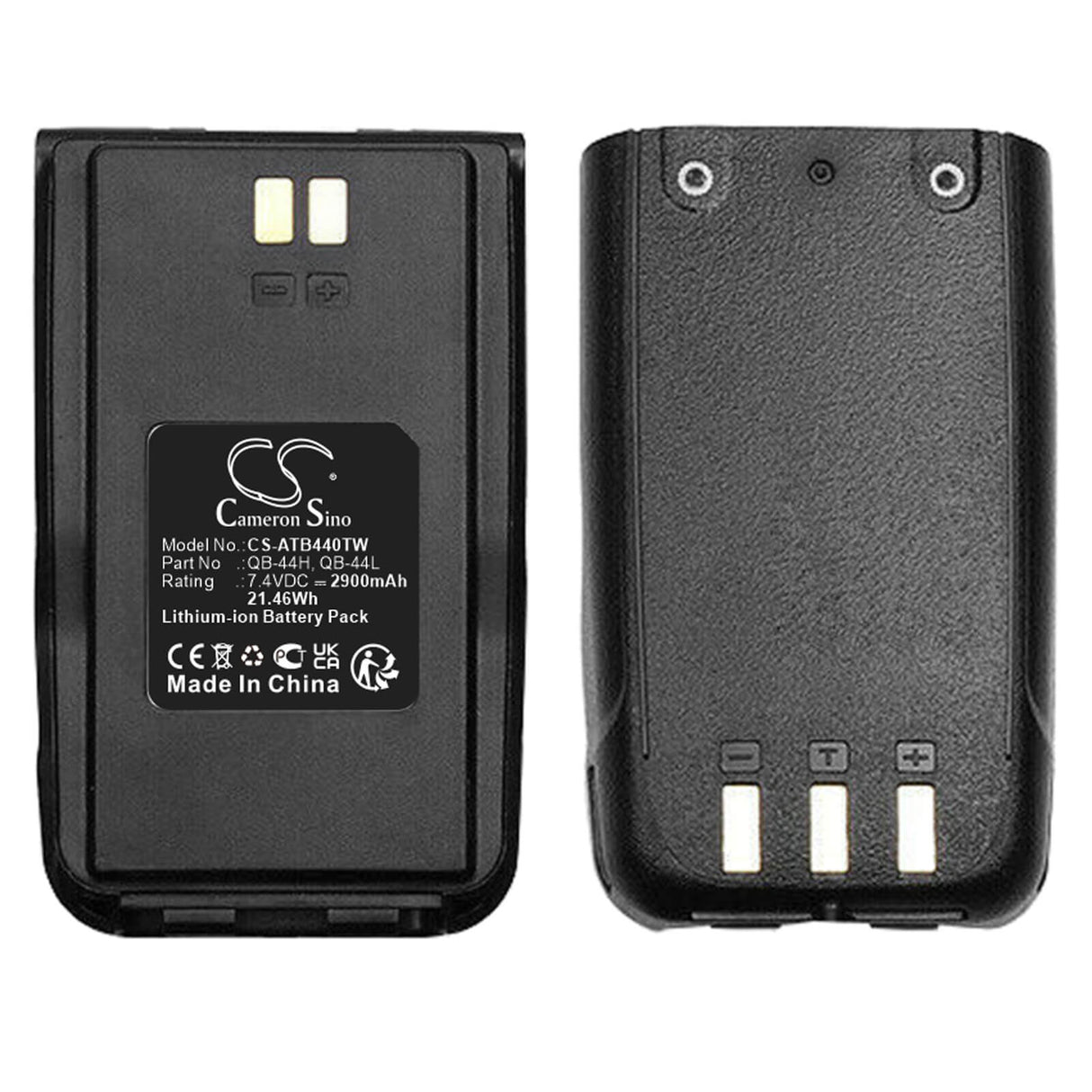 7.4V, Li-ion, 2900mAh, Two-Way Radio battery fits Anytone, Qb-44h, At-d780, At-d868uv, 21.46Wh Two-Way Radio Cameron Sino Technology Limited