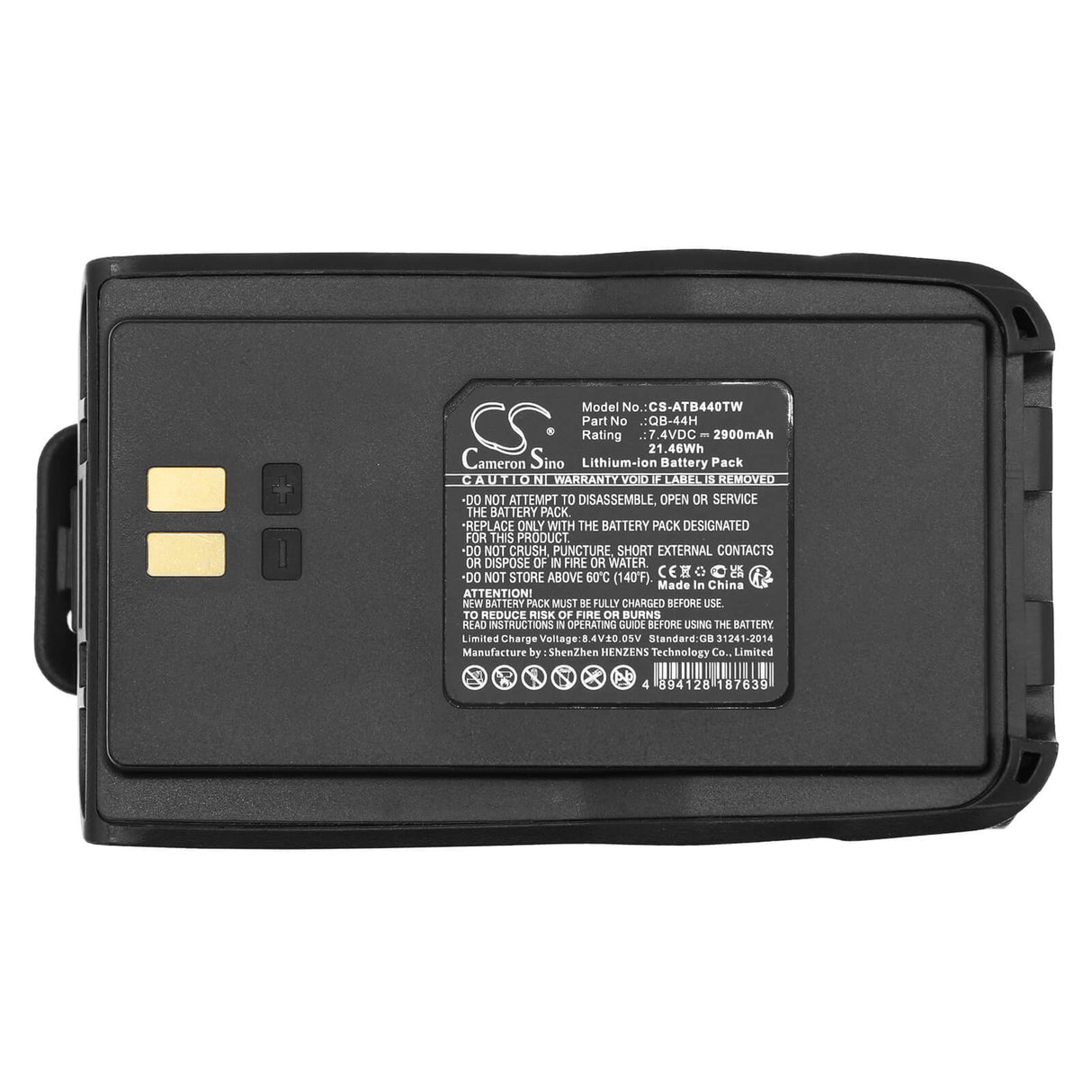 7.4V, Li-ion, 2900mAh, Two-Way Radio battery fits Anytone, Qb-44h, At-d780, At-d868uv, 21.46Wh Two-Way Radio Cameron Sino Technology Limited