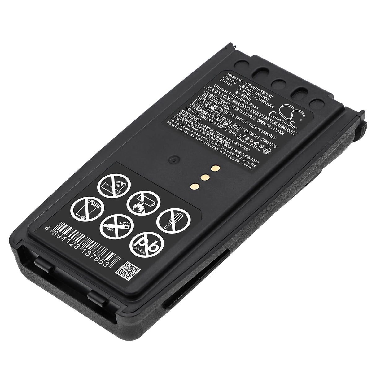 7.4V, Li-ion, 2900mAh, Two-Way Radio battery fits Harris, Bt-023406-003, P5300, P5350, 21.46Wh Two-Way Radio Cameron Sino Technology Limited