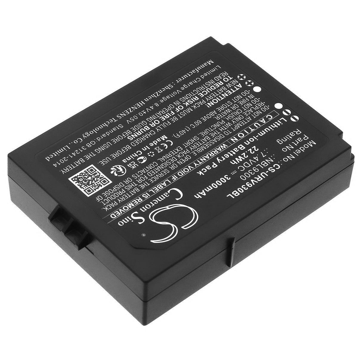 7.4V, Li-ion, 3000mAh, Batterie de scanner de codes-barres compatible avec Urovo, Nbl9300, 22.2Wh Scanner de codes-barres Cameron Sino Technology Limited