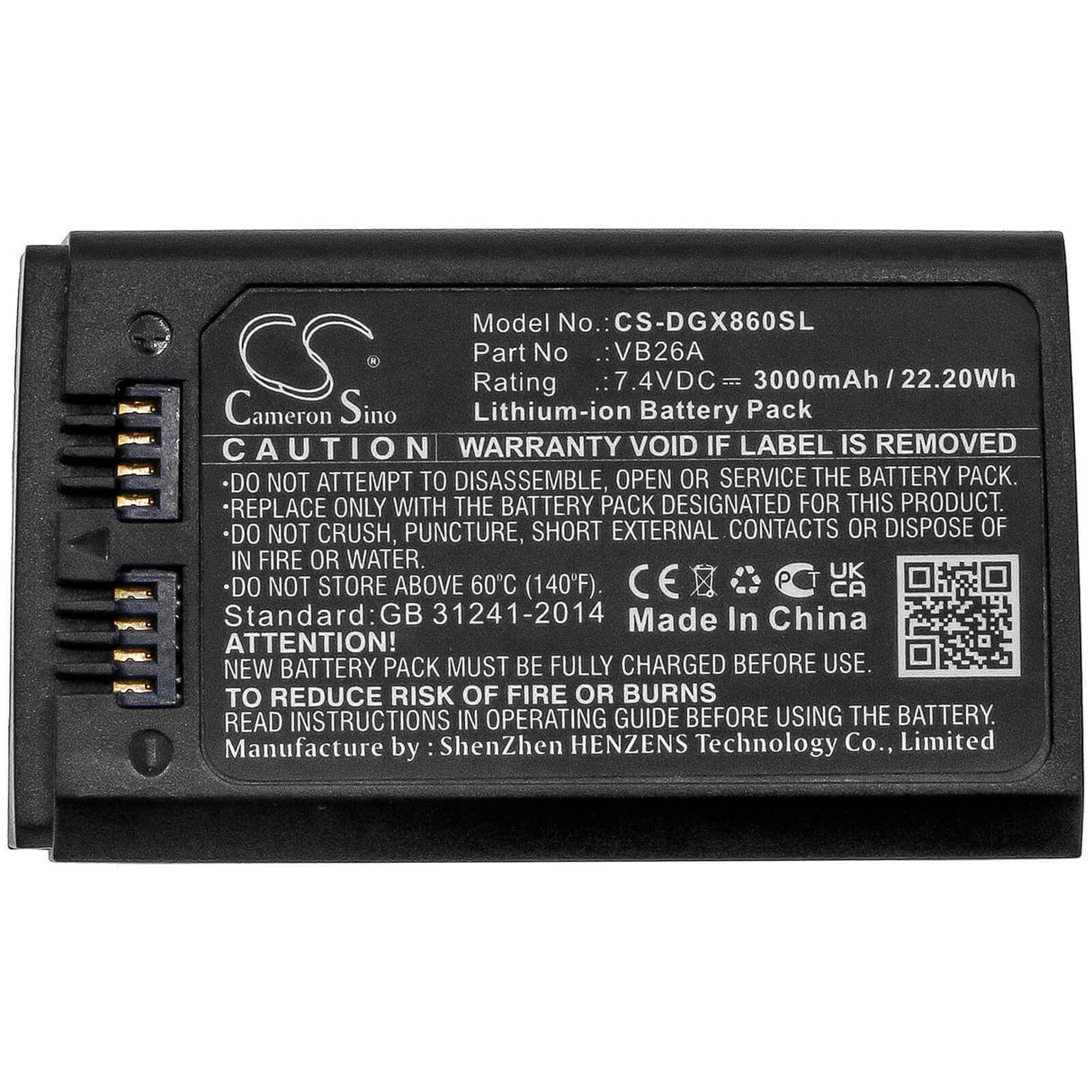 7.4V, Li-ion, 3000mAh, batterie d'éclairage stroboscopique compatible avec Godox, Vb26a, V860iii, 22.2Wh Éclairage stroboscopique Cameron Sino Technology Limited