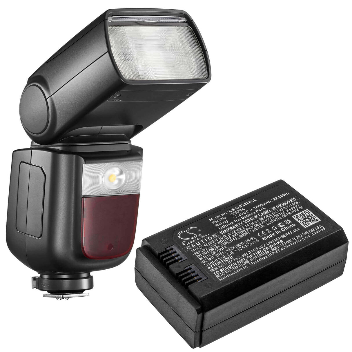 7.4V, Li-ion, 3000mAh, batterie d'éclairage stroboscopique compatible avec Godox, Vb26a, V860iii, 22.2Wh Éclairage stroboscopique Cameron Sino Technology Limited