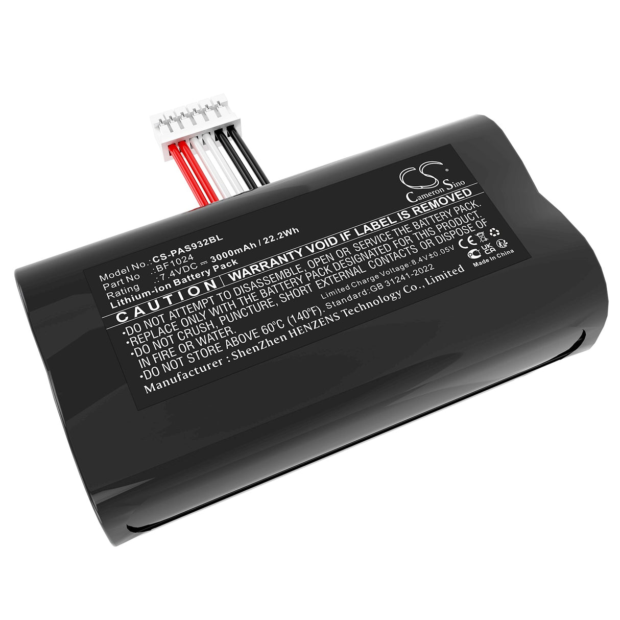 7,4V, Li-ion, 3000mAh, batterie de terminal de paiement compatible avec Pax, A910, 22,2Wh Terminal de paiement Cameron Sino Technology Limited