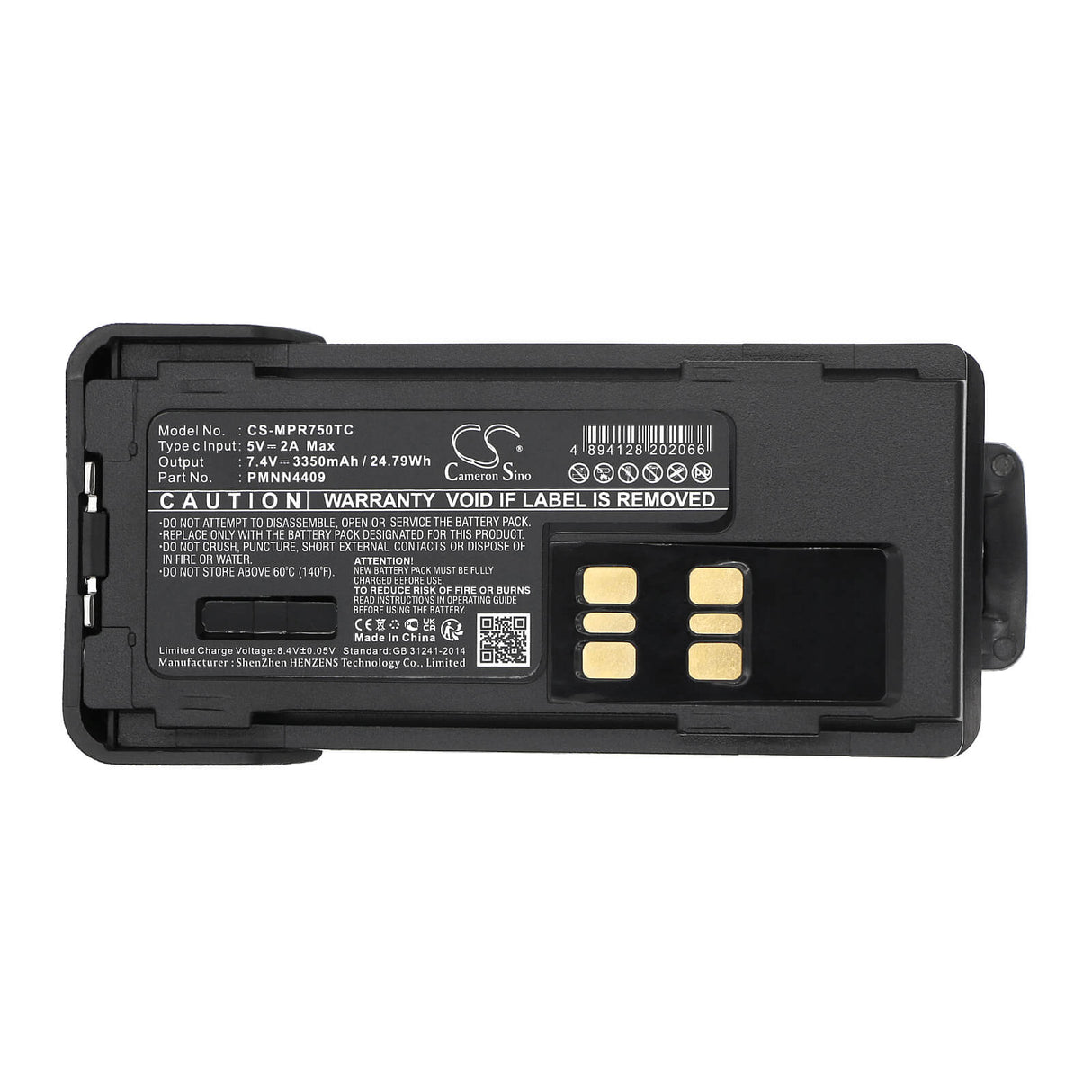 USB-C Port, 7.4V, Li-ion, 3350mAh, Two-Way Radio Battery fits Motorola, Apx2000, Apx3000, 24.79Wh Two-Way Radio Cameron Sino Technology Limited
