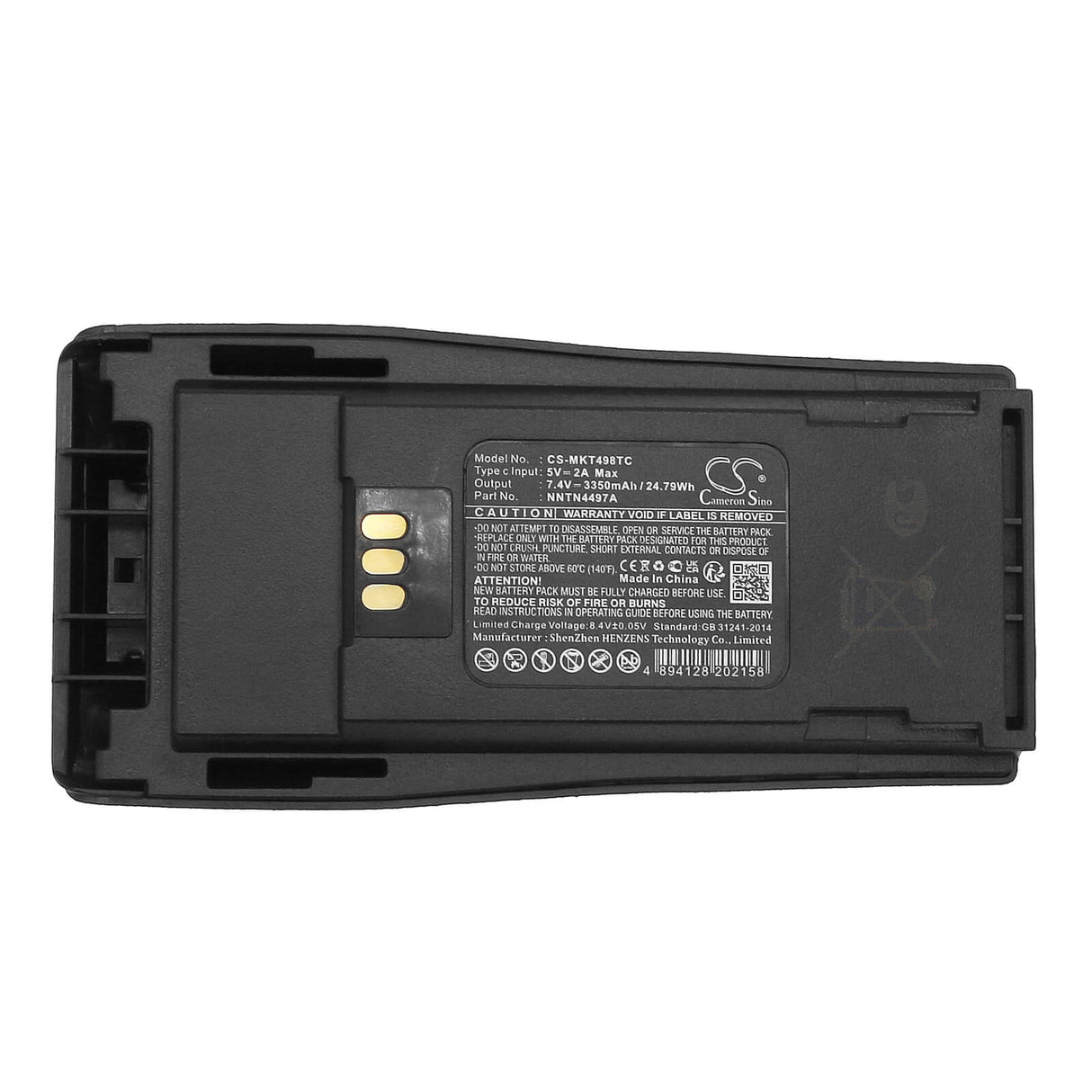 7.4V, Li-ion, 3350mAh, Two-Way Radio Battery with USB-C Charge port, fits Motorola, Cp040, Cp140, 24.79Wh Two-Way Radio Cameron Sino Technology Limited