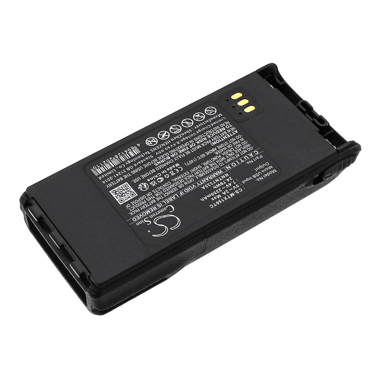7.4V, Li-ion, 3350mAh, Two-Way Radio Battery with USB-C charge port fits Motorola, Mt1500, Nt1500, 24.79Wh Two-Way Radio Cameron Sino Technology Limited