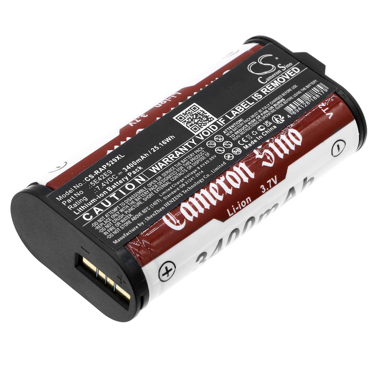 7.4v, Li-ion, 3400mah, Alarm Battery Fits Ring, Alarm Home Base Pro Station, 25.16wh Alarm System Cameron Sino Technology Limited