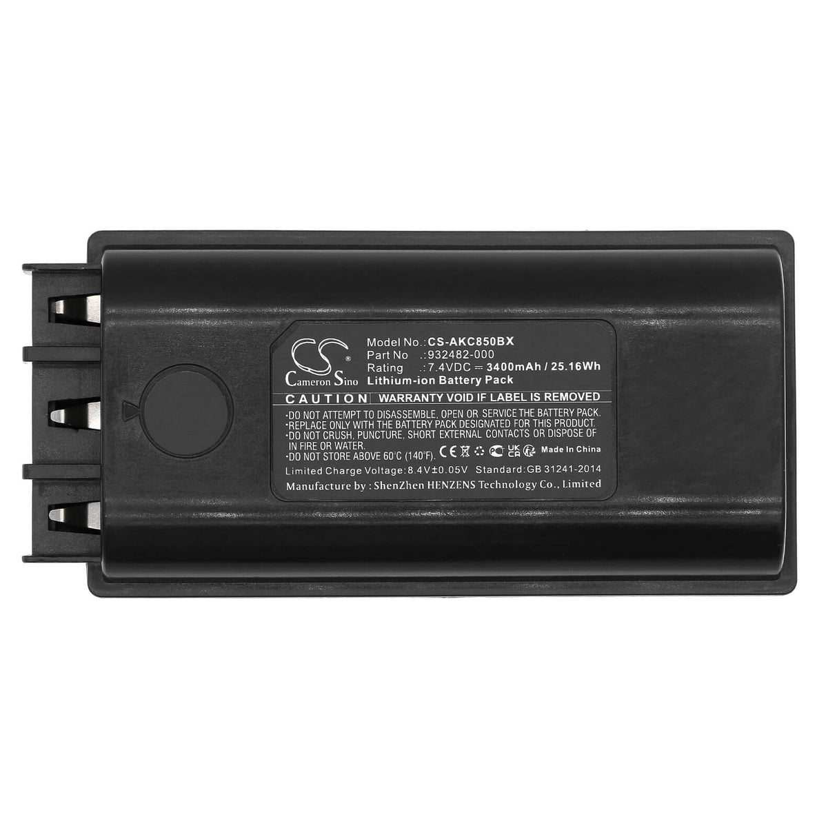 7.4v, Li-ion, 3400mah, Crane Remote Battery Fits Akerstroms, Bc85, Bc85 Transmitters, 25.16wh Crane Remote Control Cameron Sino Technology Limited