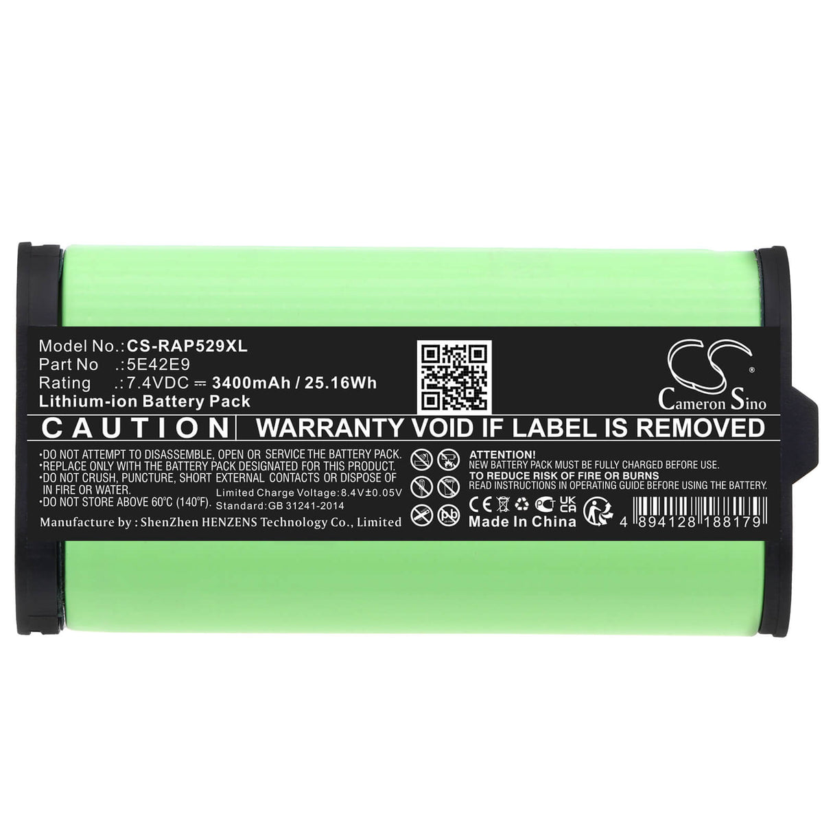 7.4v, Li-ion, 3400mah, Alarm Battery Fits Ring, Alarm Home Base Pro Station, 25.16wh Alarm System Cameron Sino Technology Limited
