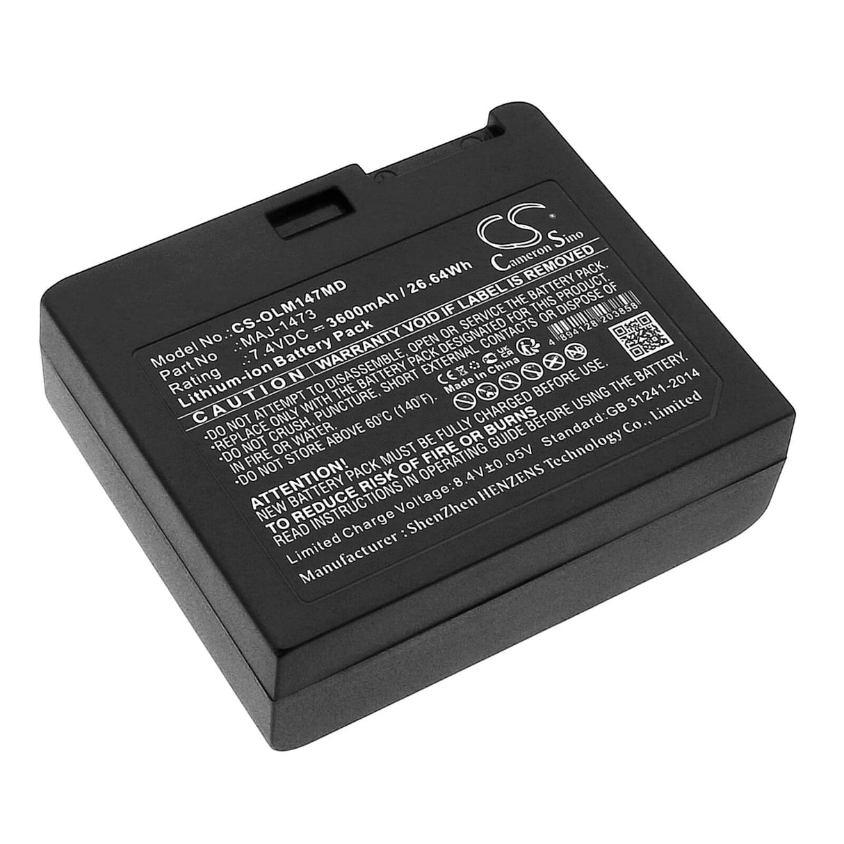 7,4V, Li-ion, 3600mAh, Batterie médicale compatible avec Olympus, Maj-1467, Endocapsule Re-1, Endocapsule Ve-1, 26,64Wh Medical Cameron Sino Technology Limited (Médical)