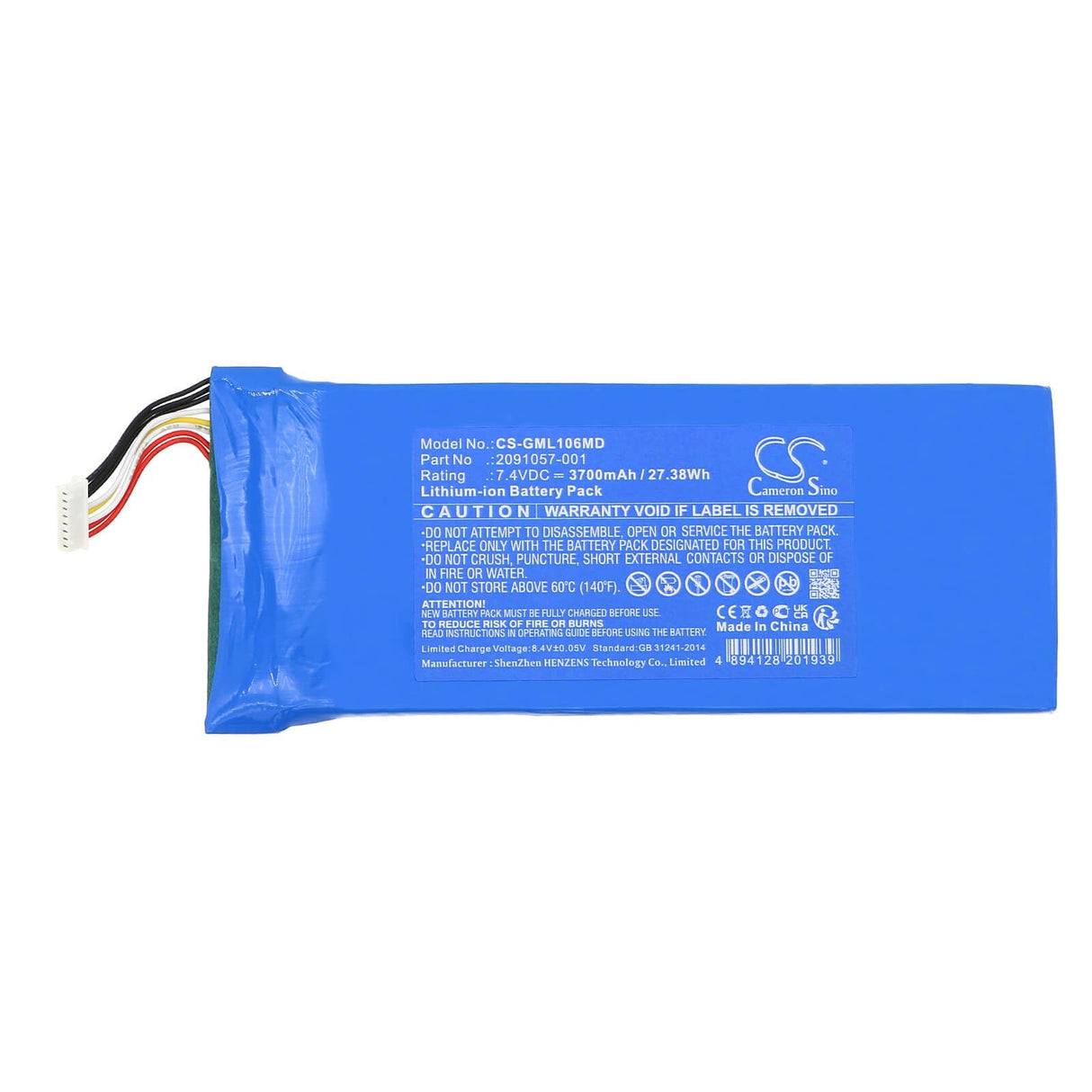 7,4V, Li-ion, 3700mAh, Batterie médicale compatible Ge, 2091057-001, Mack Link, 27,38Wh Médical Cameron Sino Technology Limited (Médical)