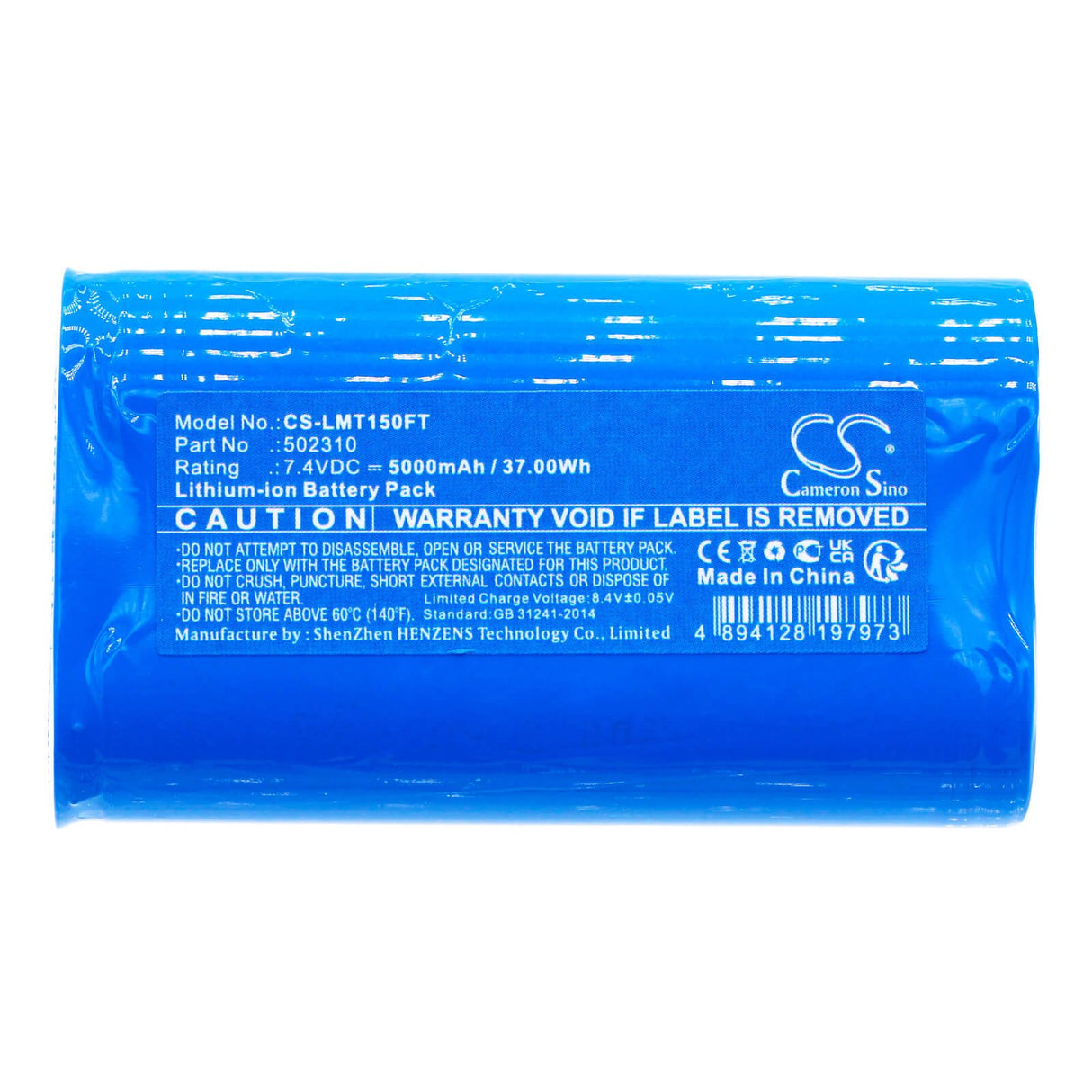 7.4V, Li-ion, 5000mAh, Flashlight battery fits Ledlenser, 502310, H15r Core, H19r Core, 37.00Wh Flashlight Cameron Sino Technology Limited