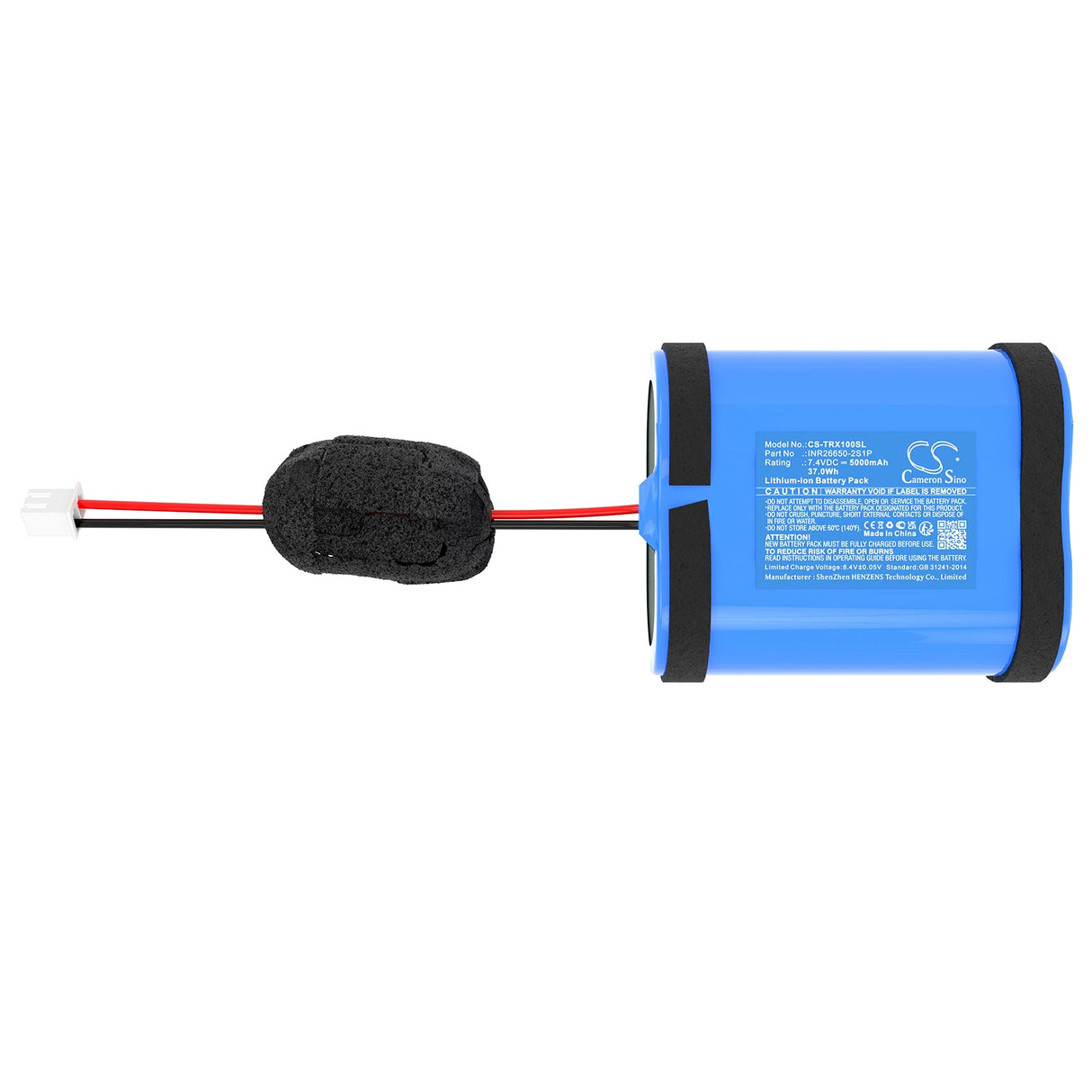 7.4V, Li-ion, 5000mAh, Batterie de haut-parleur compatible avec Teufel, Rockster Xs 2016, 37.0Wh Haut-parleur Cameron Sino Technology Limited