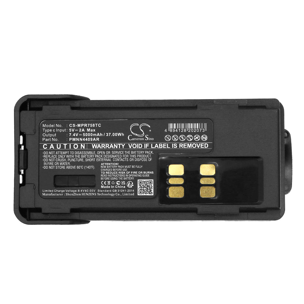 7.4V, Li-ion, 5000mAh, Two-Way Radio Battery with USB-C Charge port, fits Motorola, Apx2000, Apx3000, 37.00Wh Two-Way Radio Cameron Sino Technology Limited