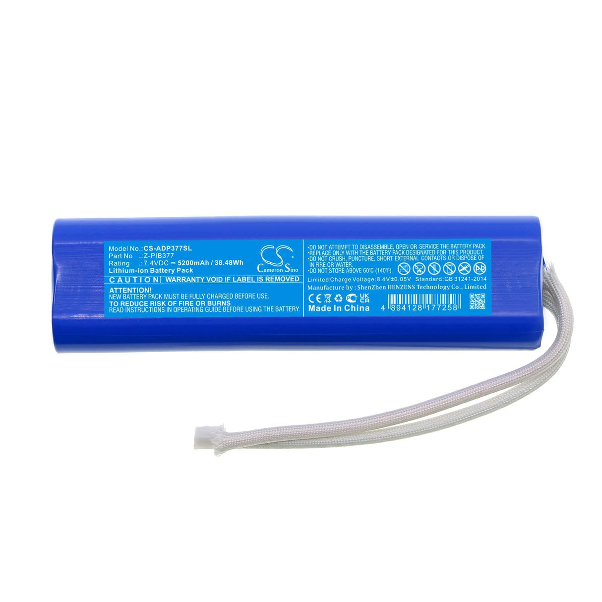 7,4v, Li-ion, 5200mah, Batterie d'éclairage et de studio compatible avec American Dj, Pinpoint Gobo, Pinpoint Gobo Color, 38,48wh Éclairage & Studio Cameron Sino Technology Limited