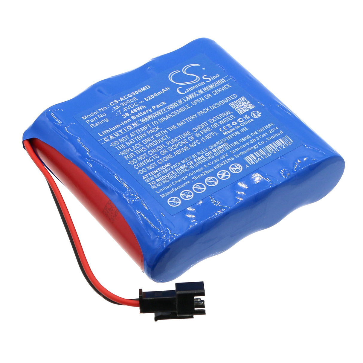 7.4V, Li-ion, 5200mAh, Batterie médicale compatible avec Aricon, M9000e, M-9000e, 38.48Wh Medical Cameron Sino Technology Limited (Médical)