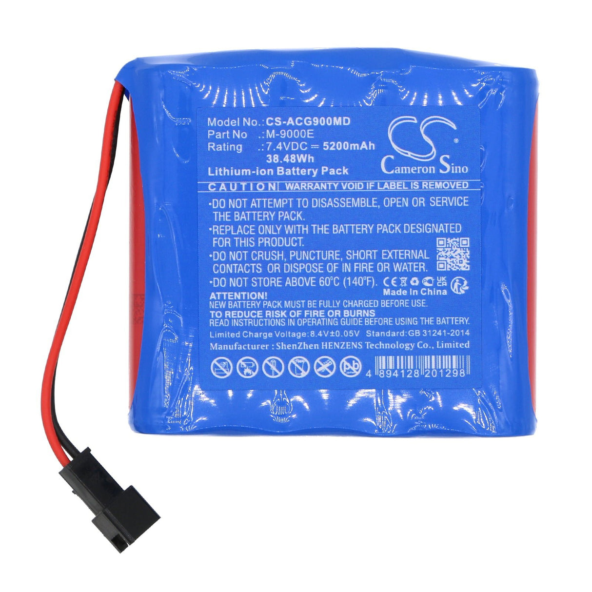 7.4V, Li-ion, 5200mAh, Batterie médicale compatible avec Aricon, M9000e, M-9000e, 38.48Wh Medical Cameron Sino Technology Limited (Médical)