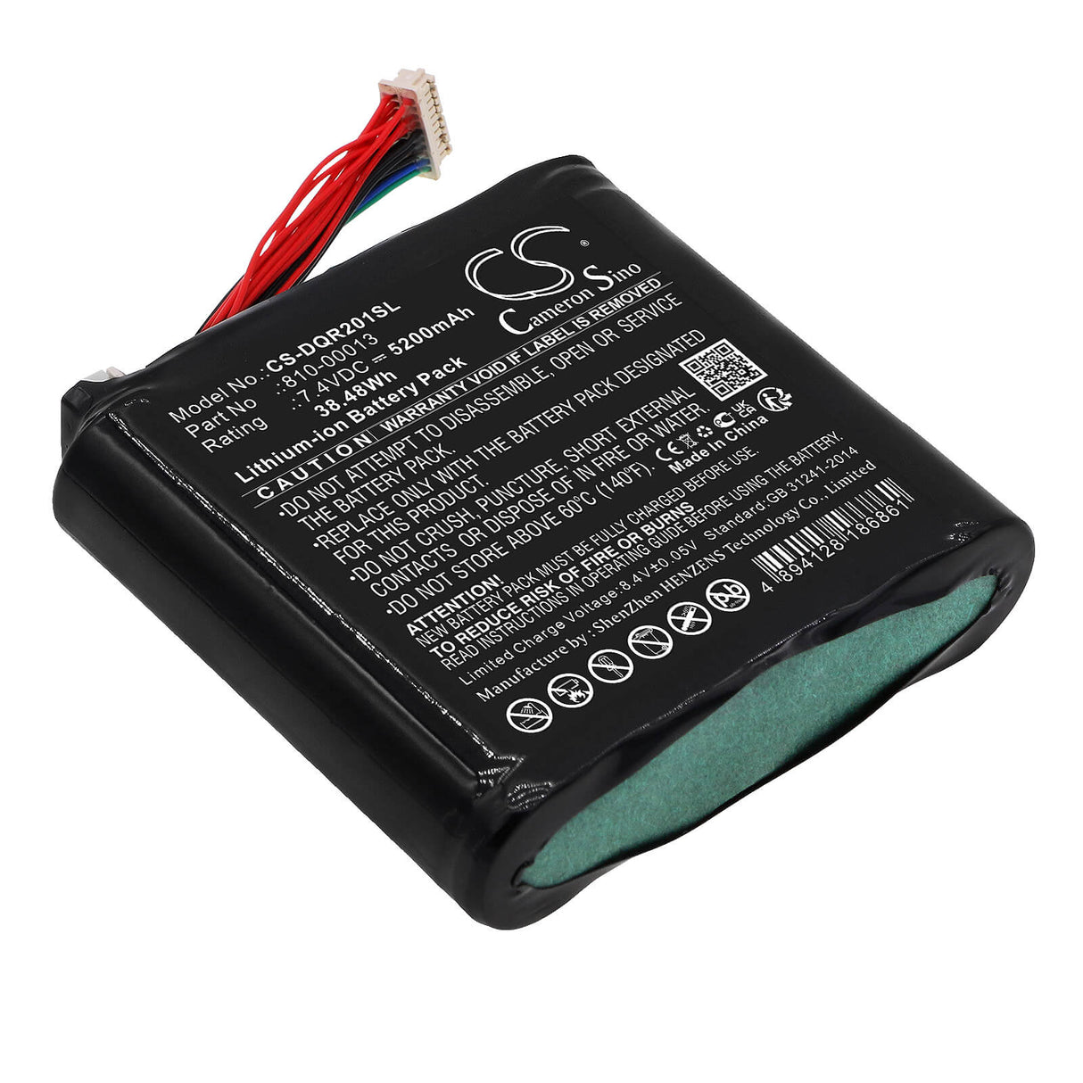 7.4v, Li-ion, 5200mah, VR Battery Fits Daqri, Dqr002001, Smart Glasses, 38.48wh VR Cameron Sino Technology Limited