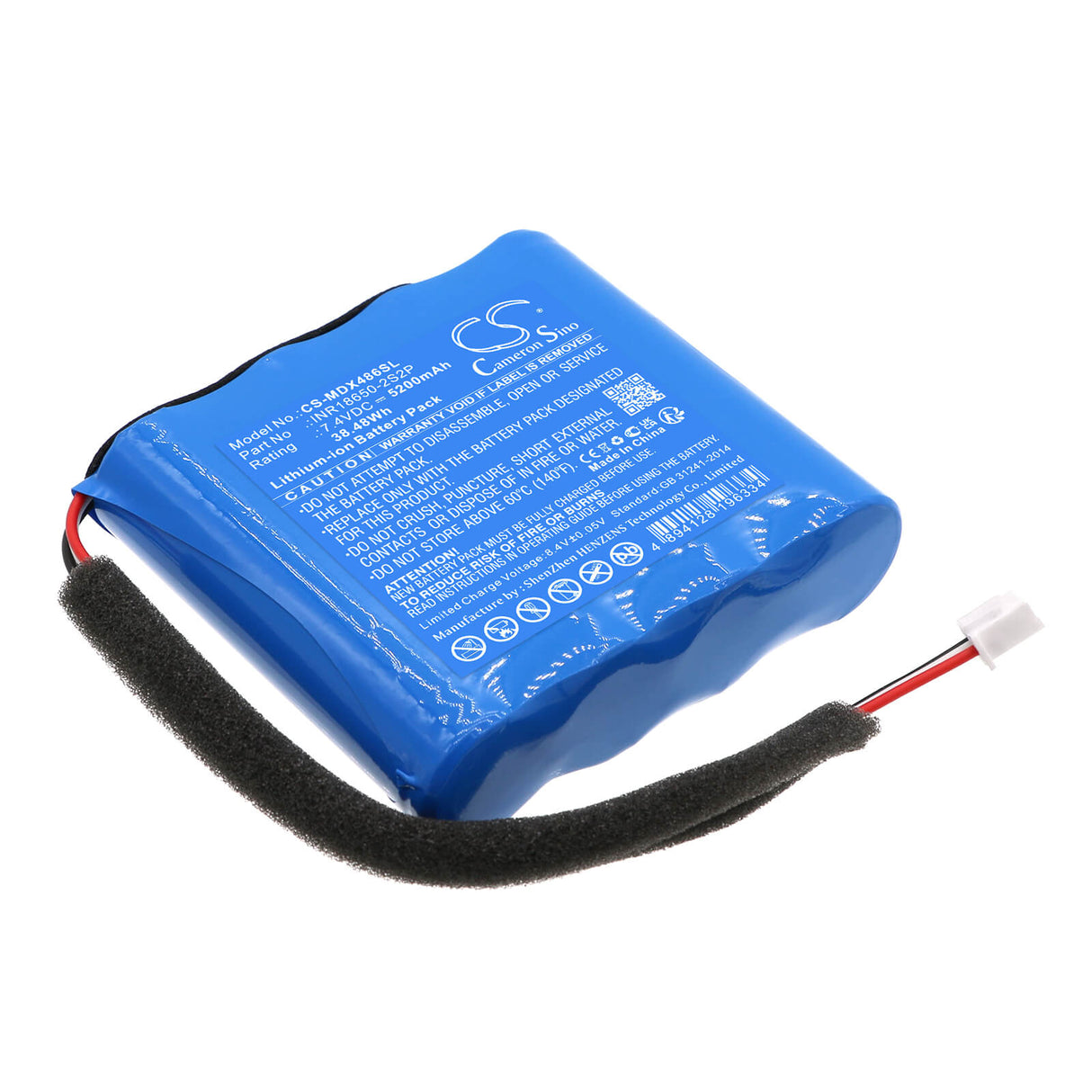 7.4V, Li-ion, 5200mAh, Speaker battery fits Monster, 2mnsk0486, Dna Max, 38.48Wh Speaker Cameron Sino Technology Limited