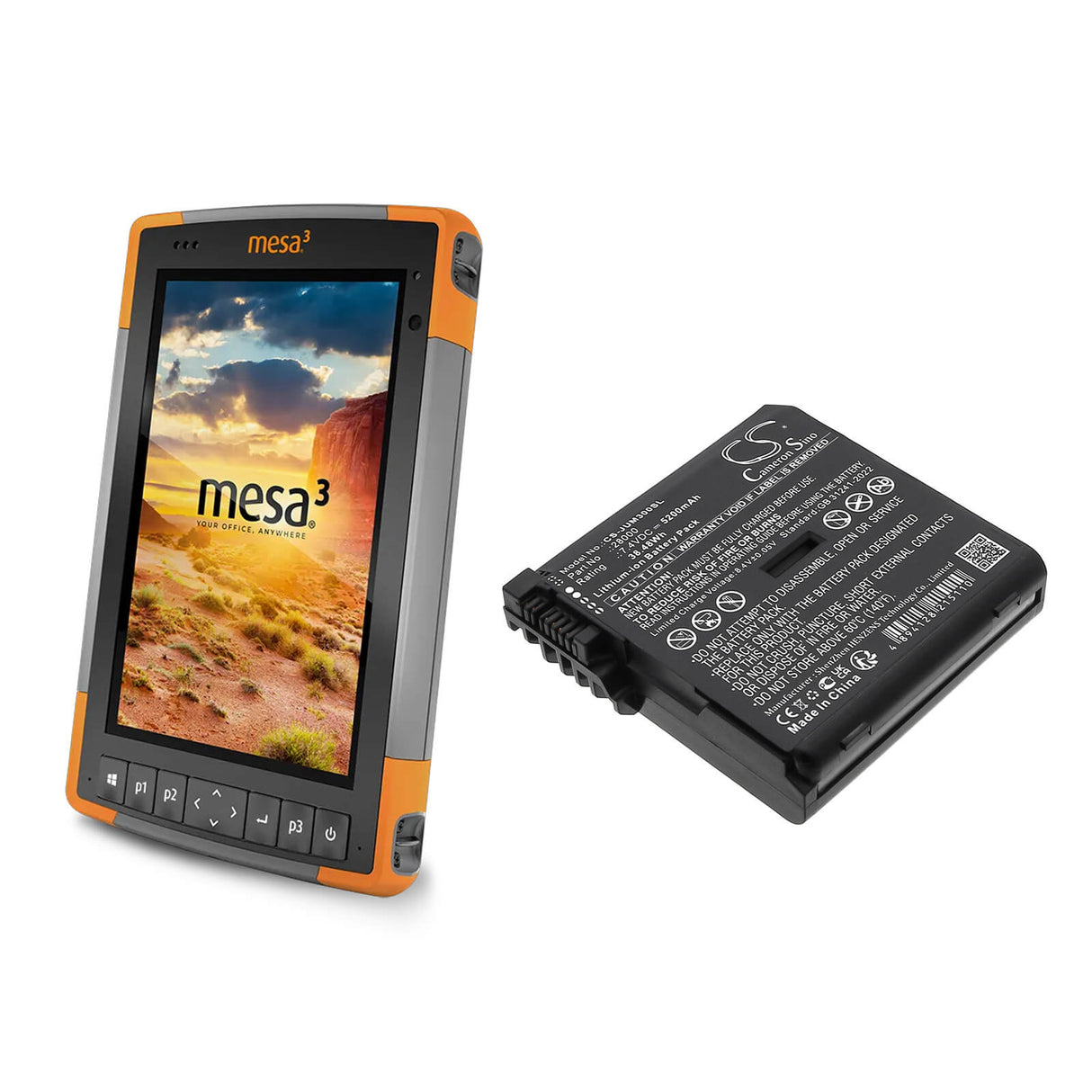7.4V, Li-ion, 5200mAh, Équipement, Enquête, Batterie de test compatible avec Juniper, 28000, Mesa 3, Mesa 3 Android, 38.48Wh Équipement, Enquête, Test Cameron Sino Technology Limited
