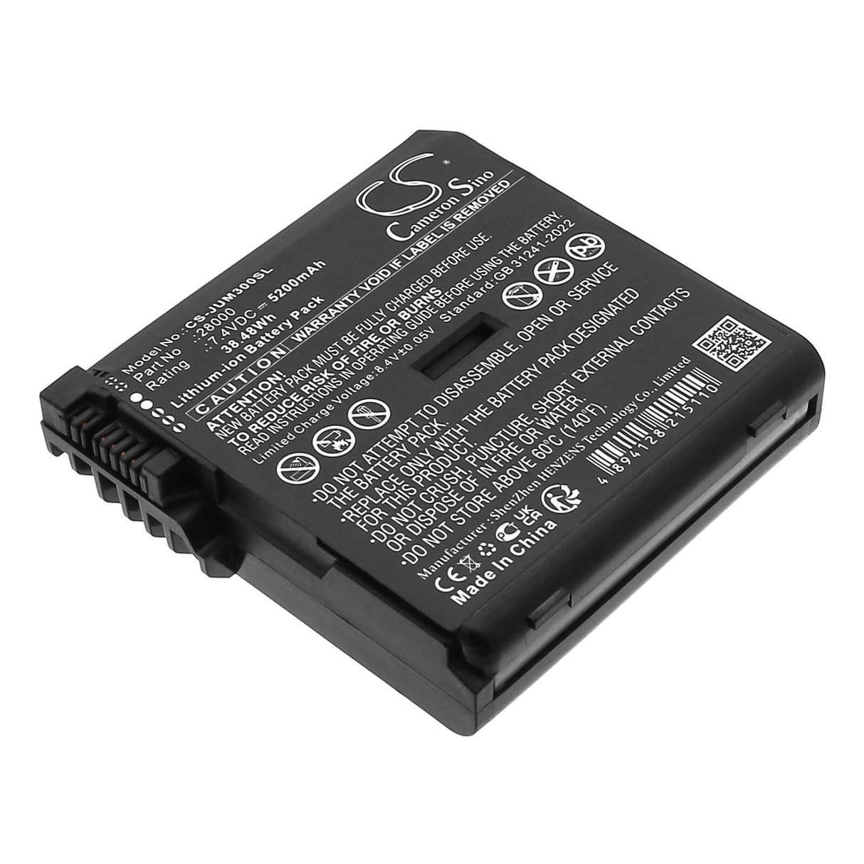 7.4V, Li-ion, 5200mAh, Équipement, Enquête, Batterie de test compatible avec Juniper, 28000, Mesa 3, Mesa 3 Android, 38.48Wh Équipement, Enquête, Test Cameron Sino Technology Limited