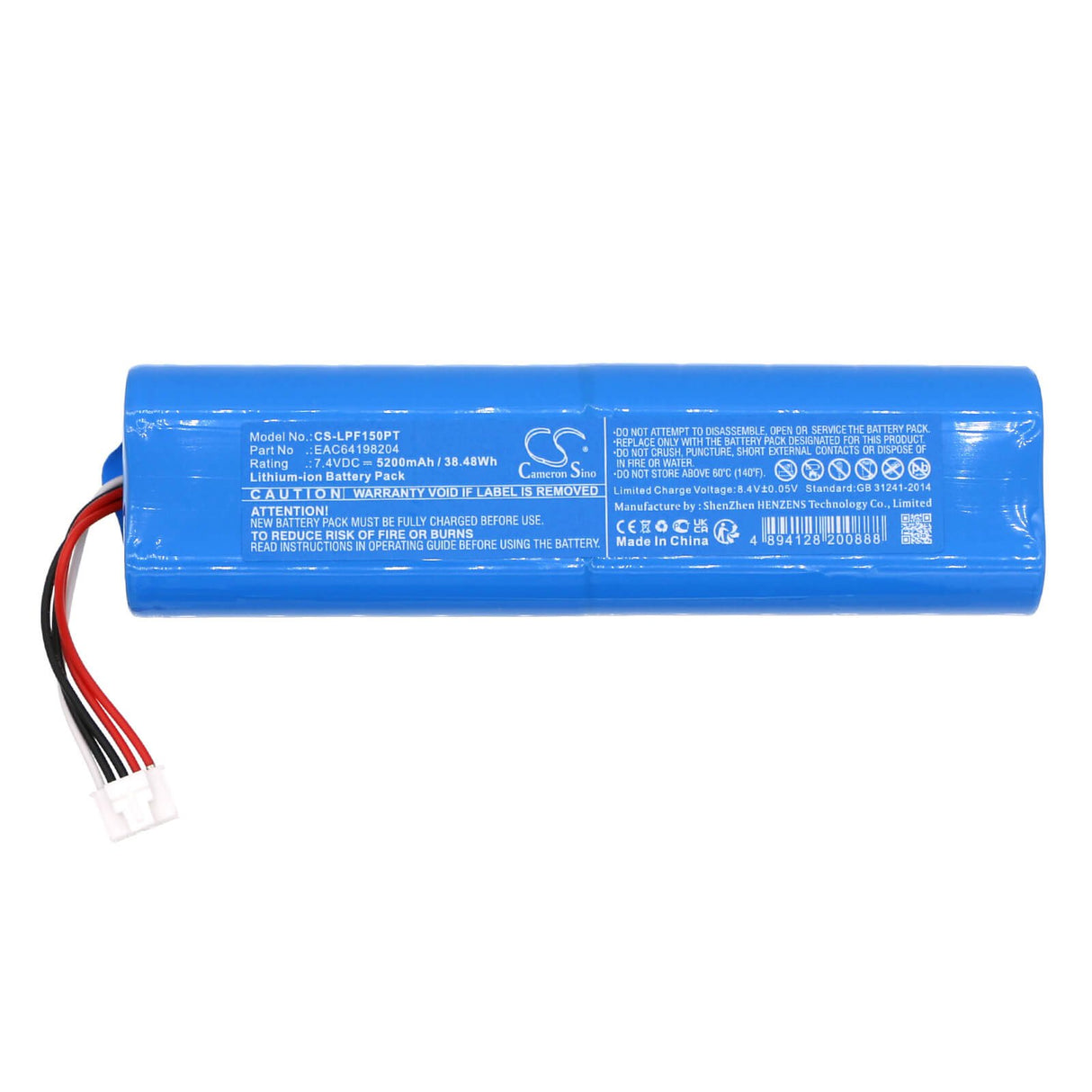 7.4V, Li-ion, 5200mAh, Batterie de projecteur compatible avec Lg, Pf50ka, 38.48Wh Projecteur Cameron Sino Technology Limited