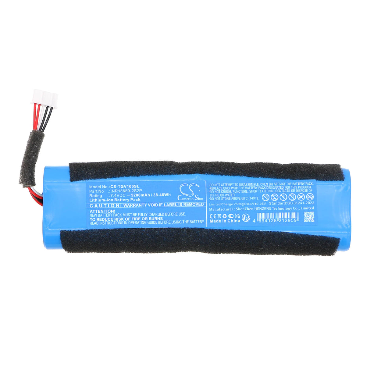 7.4V, Li-ion, 5200mAh, Batterie de haut-parleur compatible avec Teufel, Motiv Go Voice, 38.48Wh Haut-parleur Cameron Sino Technology Limited