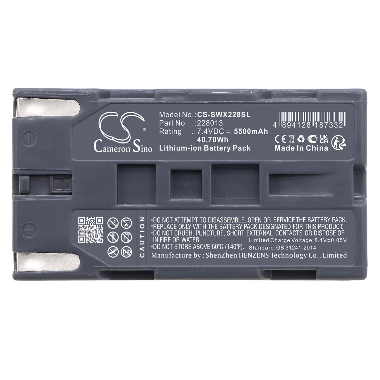7.4V, Li-ion, 5500mAh, Batterie d'équipement compatible avec Softing It, 228013, WireXpert, Wirexpert Wx_ac_bat1, 40.7Wh Équipement, Enquête, Test Cameron Sino Technology Limited