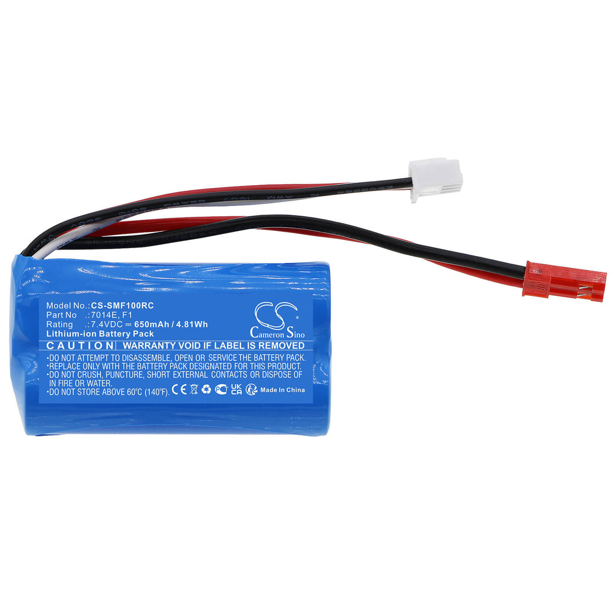 7,4V, Li-ion, 650mAh, batterie Héli/Avion compatible avec Syma, Shuang Ma, 7014e, 4,81Wh Héli/Avion Cameron Sino Technology Limited
