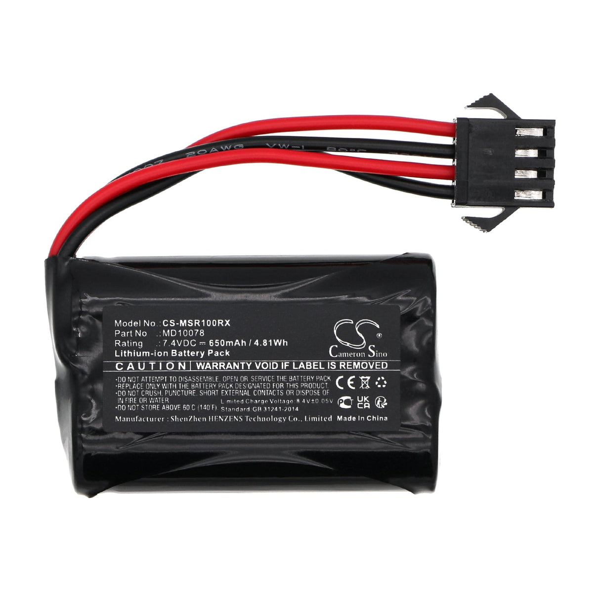 7.4V, Li-ion, 650mAh Cars Battery fits Modster, Vector Sr28, Vector Sr30, 4.81Wh Cars Cameron Sino Technology Limited