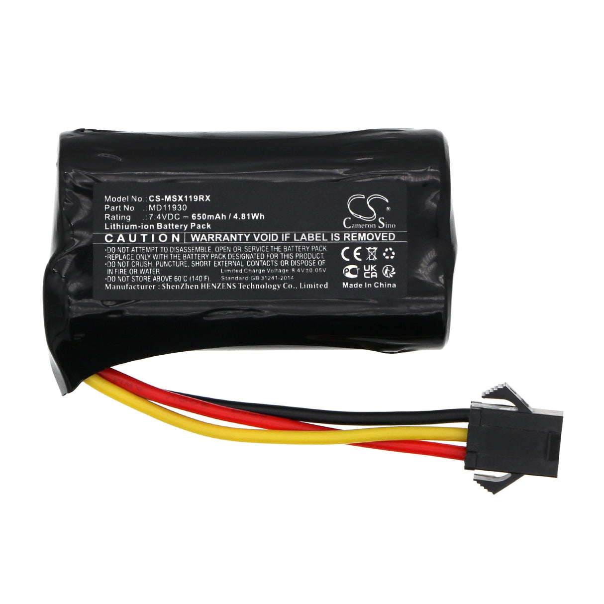 7.4V, Li-ion, 650mAh Cars Battery fits Modster, Xcross, 4.81Wh Cars Cameron Sino Technology Limited