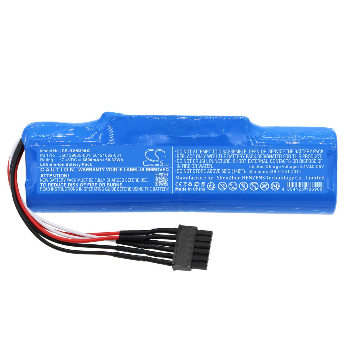 7.4V, Li-ion, 6800mAh, Vehicle Mount Terminal battery fits Honeywell, 50121692-001, Thor Vm3, 50.32Wh Vehicle Mount Terminal Cameron Sino Technology Limited
