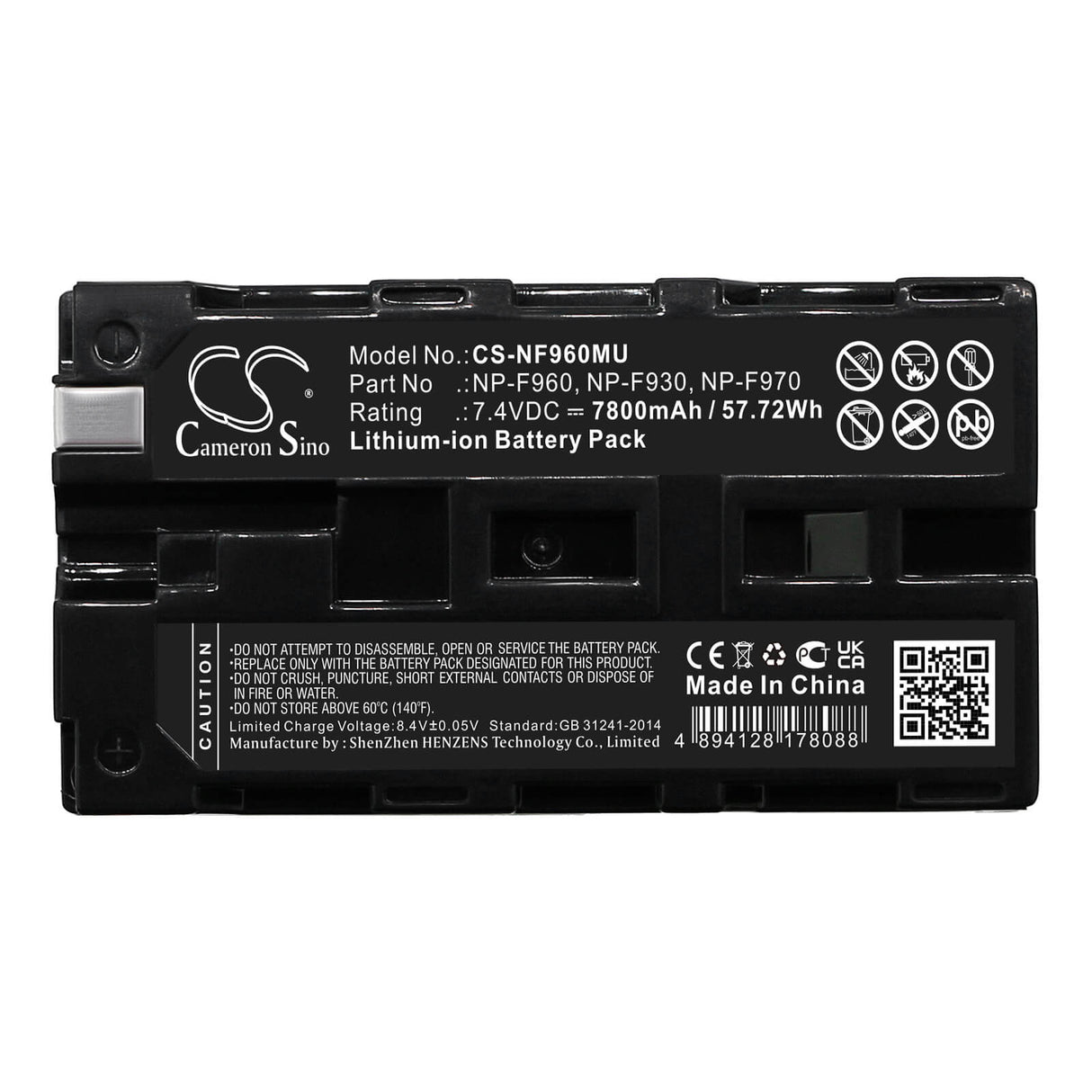 7.4v, Li-ion, 7800mah, Camera Battery Fits Sound Devices, 633 Mixer, Pix 240i, 57.72wh Camera Cameron Sino Technology Limited (Camera)